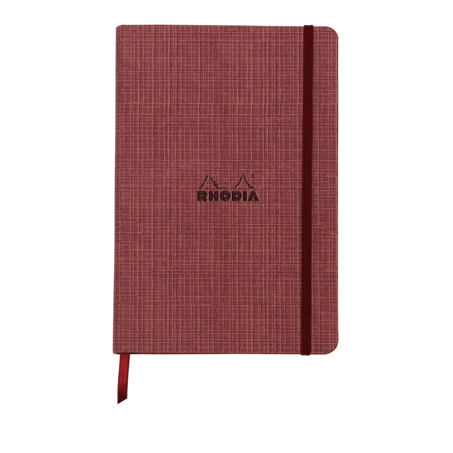 Rhodia Notizbuch A5 96 Blatt liniert elfenbein 90g Kunstleder - Amarant 120033C