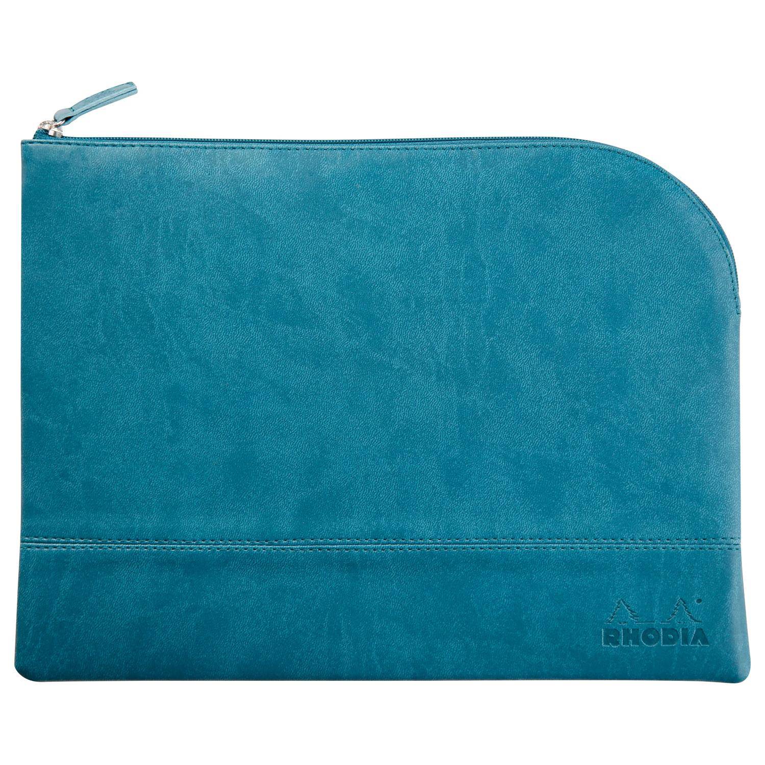 Rhodia Rhodiarama Etui aus Kunstleder Reißverschluss, 21x28 cm Pfaugrün 116734C