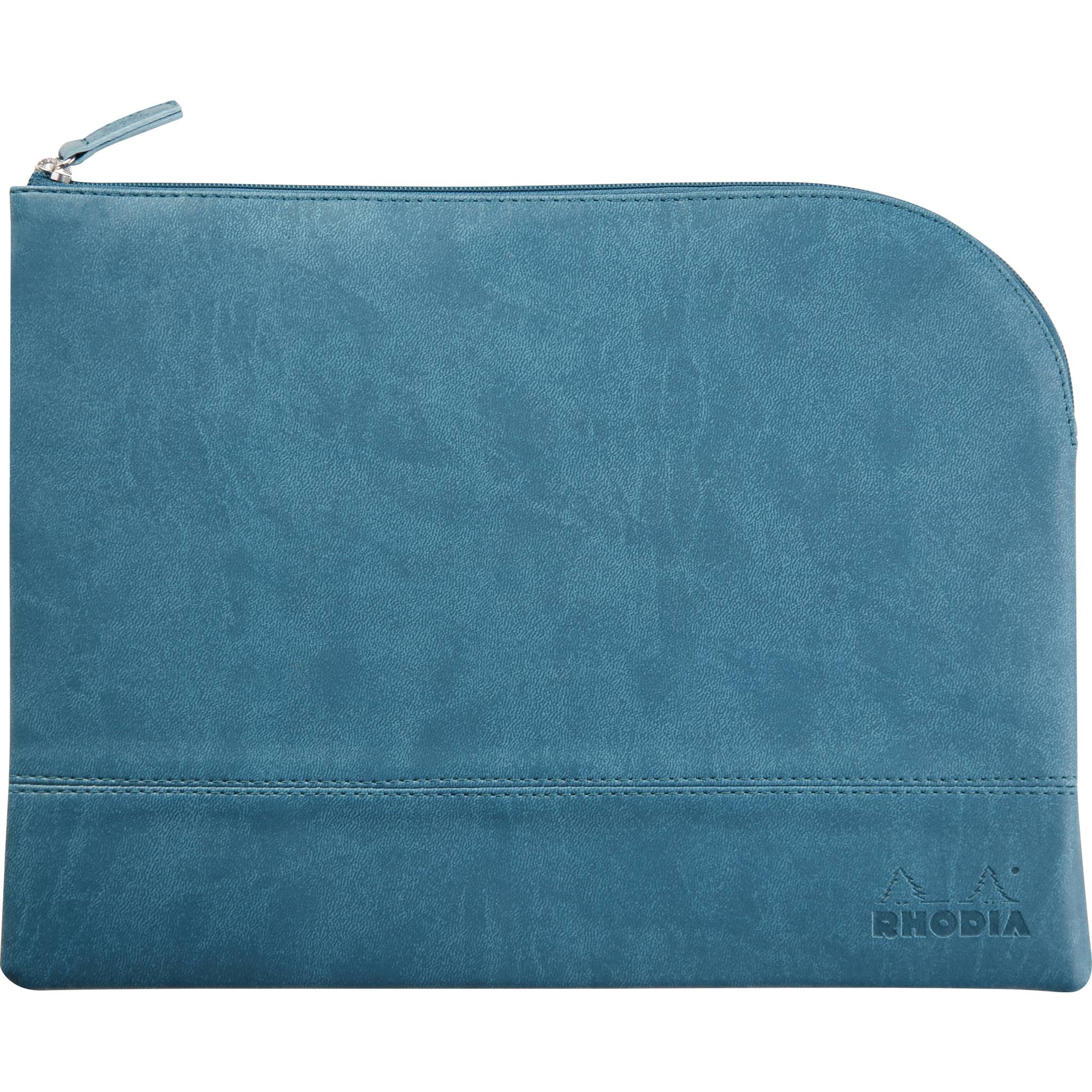 Rhodia Rhodiarama Etui aus Kunstleder Reißverschluss, 21x28 cm Pfaugrün 116734C