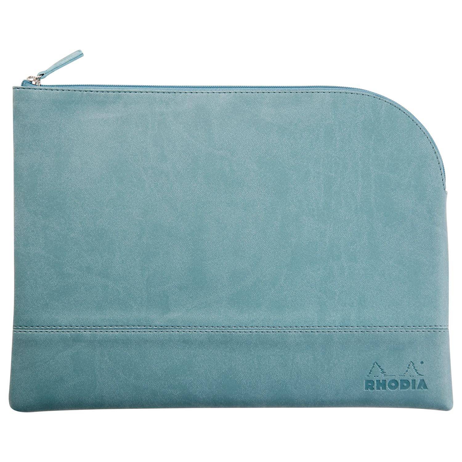 Rhodia Rhodiarama Etui Kunstleder Reißverschluss, 21x28 cm Wassergrün 116735C