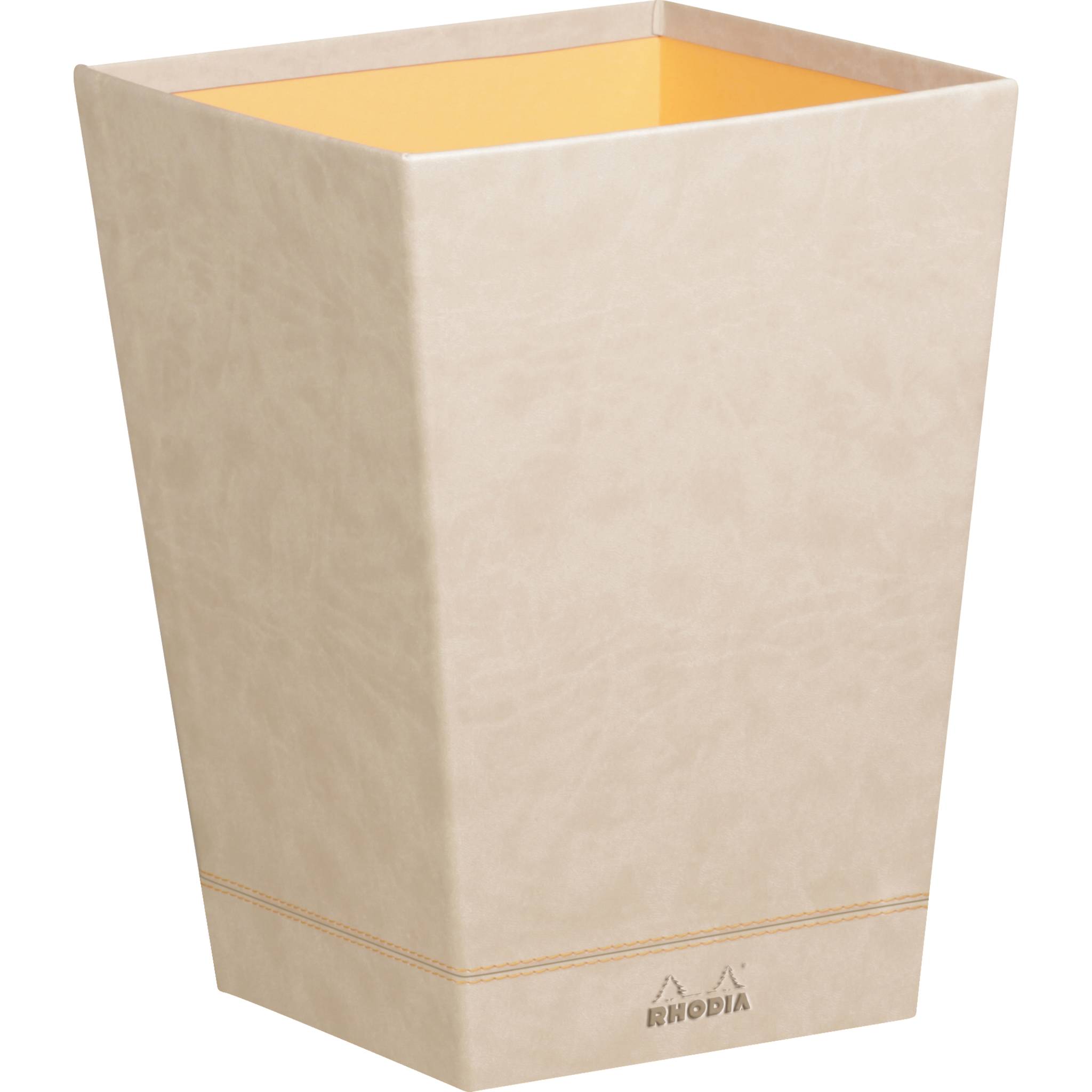 Rhodia Rhodiarama Papierkorb aus Kunstleder, 27x27x32cm - Beige 318825C