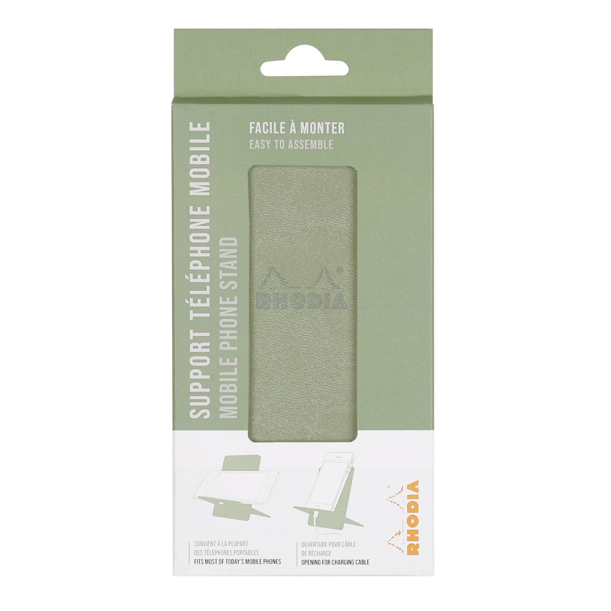 Rhodia Handyhalter italienischem Kunstleder 13x8x8,5 cm Seladon 194419C