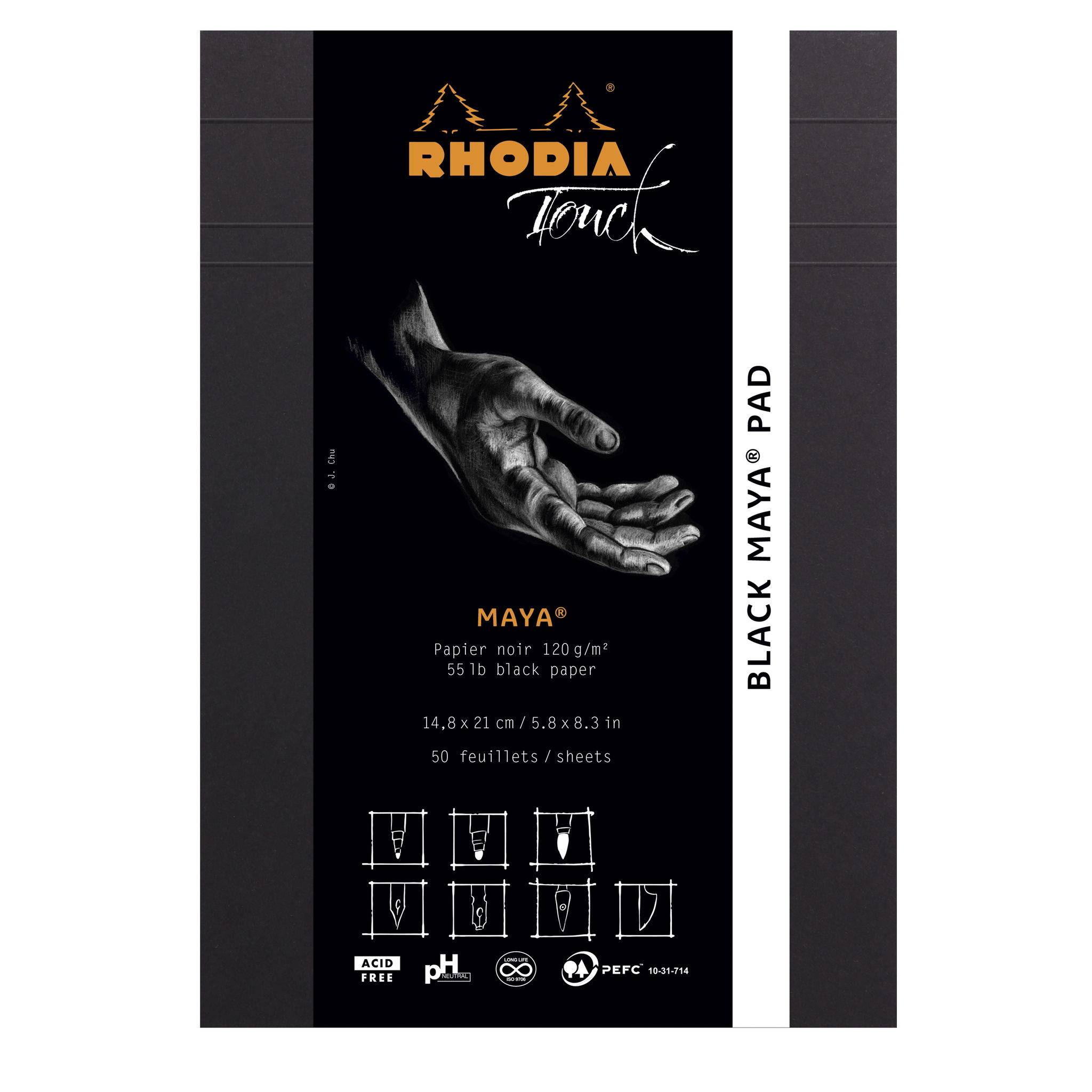 Rhodia Rhodia Touch Black Maya pad A5 50 Blatt blanko 120g - Schwarz 116110C
