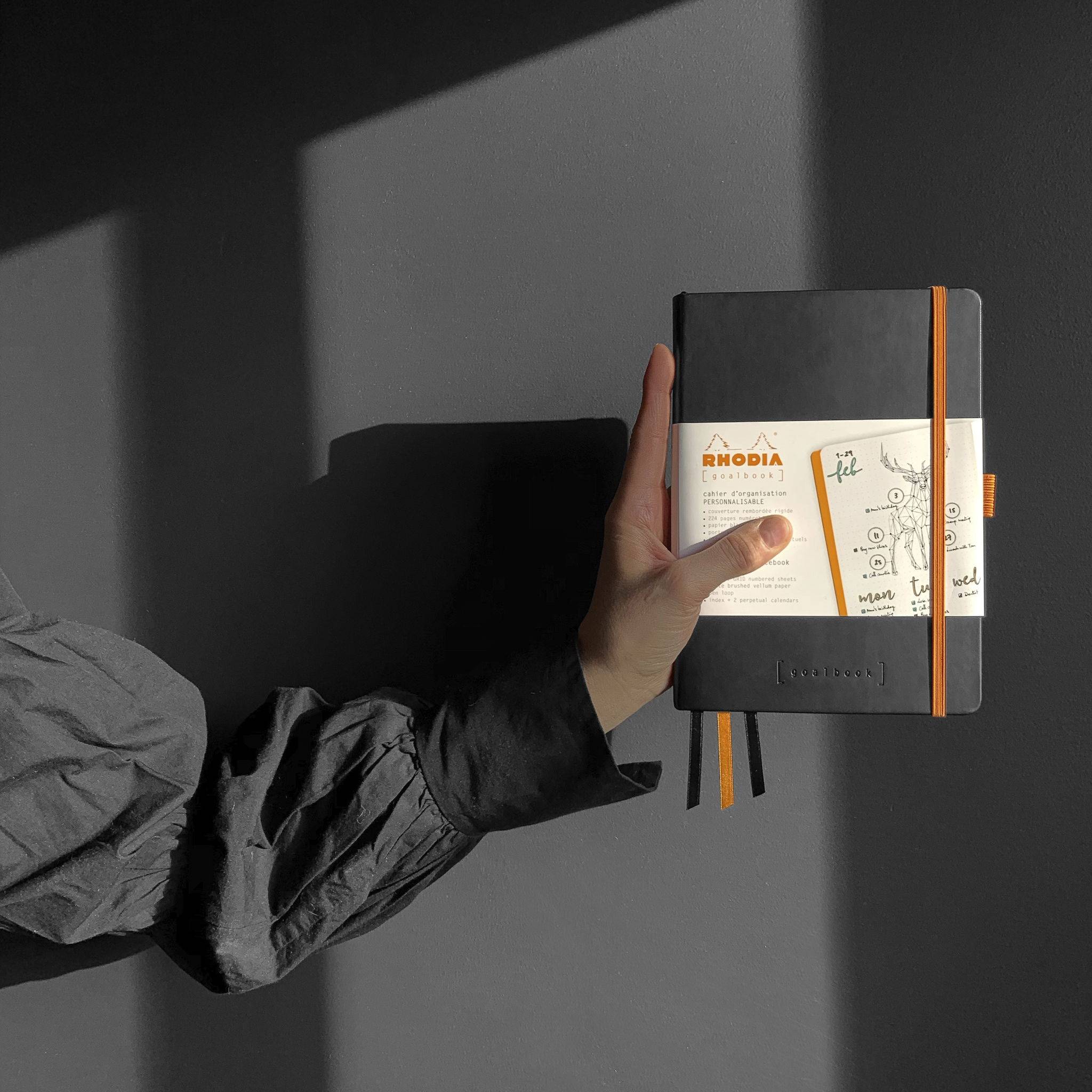 Rhodia Goalbook A5 120 Bl elfenbein 90g, Dot/punktkariert Schwarz 118772C