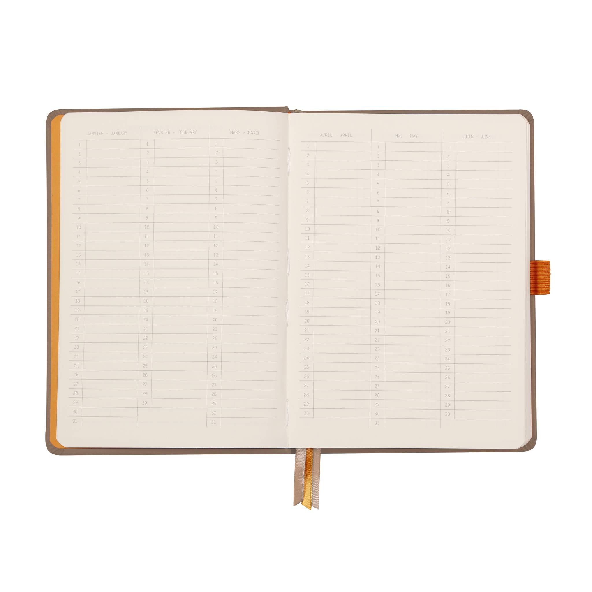 Rhodia Goalbook A5 120 Bl elfenbein 90g, Dot/punktkariert Taupe 118774C