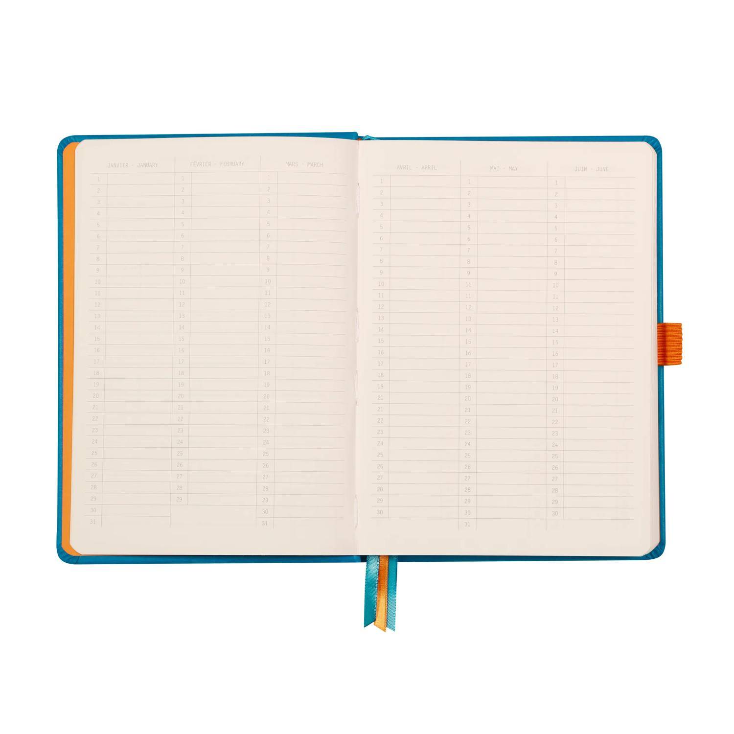 Rhodia Goalbook A5 120 Bl elfenbein 90g, Dot/punktkariert Türkis 118777C