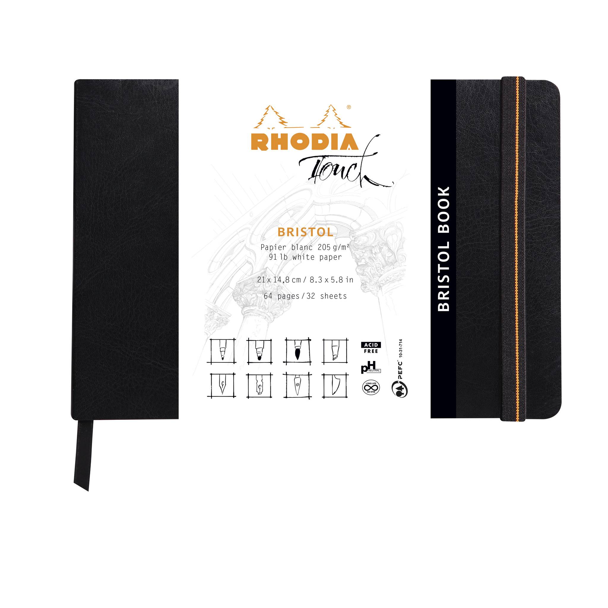 Rhodia Rhodia Touch Bristol book soft A5 32 Blatt blanko 205g - Schwarz 116114C