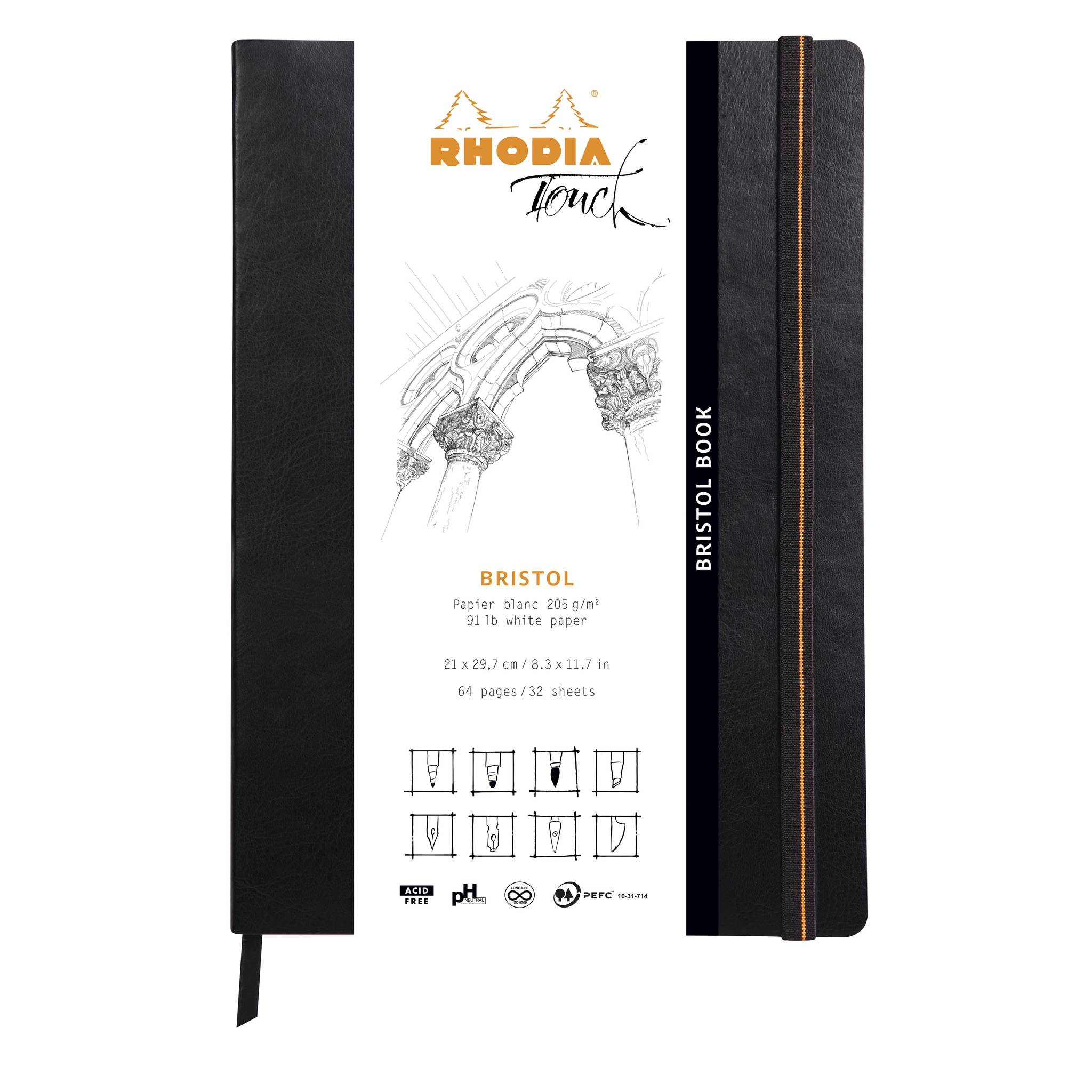 Rhodia Rhodia Touch Bristol book soft A4 32 Blatt blanko 205g - Schwarz 116115C