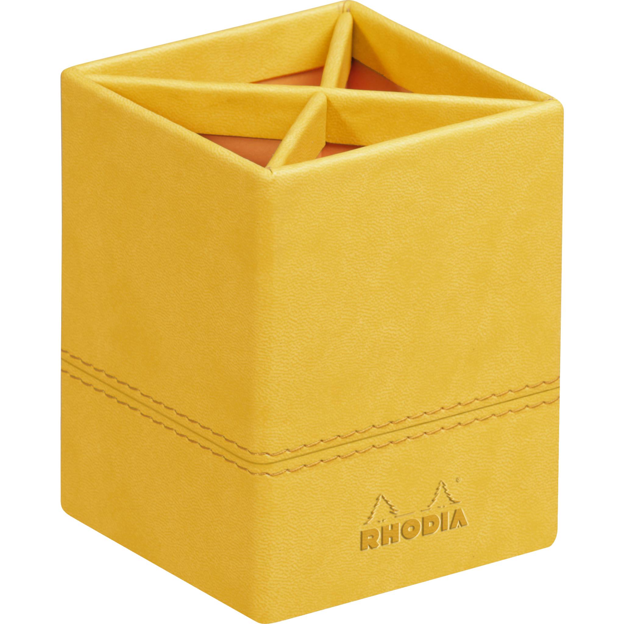 Rhodia Rhodiarama Stifteköcher aus Kunstleder, 8x8x11cm - Narzisse 318916C