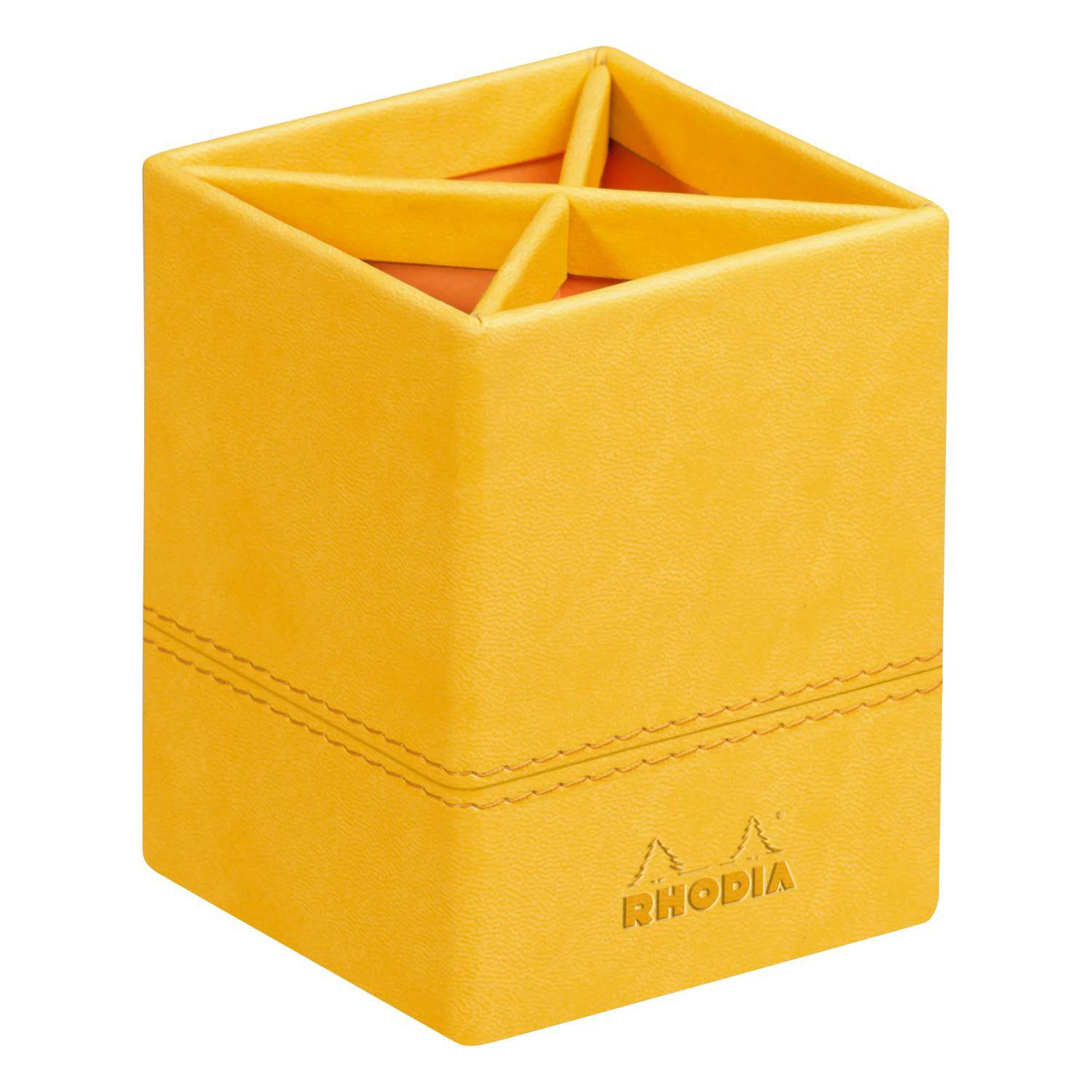Rhodia Rhodiarama Stifteköcher aus Kunstleder, 8x8x11cm - Narzisse 318916C