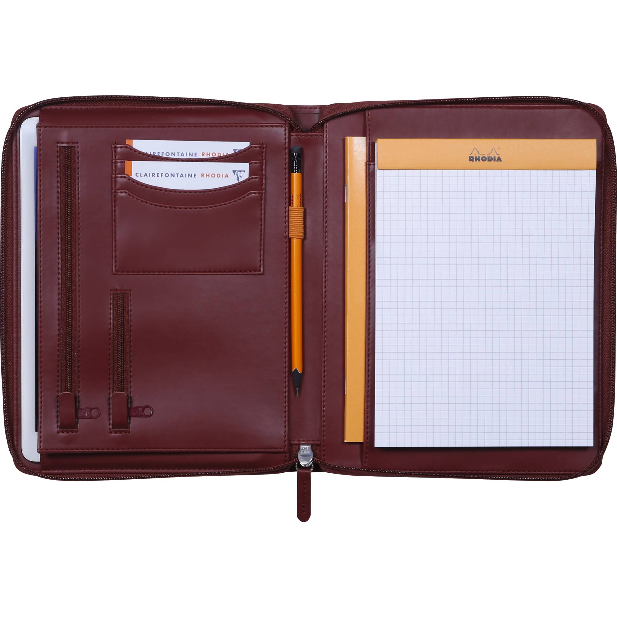 Rhodia Konferenzmappe, kleines Modell 19,5x25,5 cm, für Block A5 Weinrot 168107C
