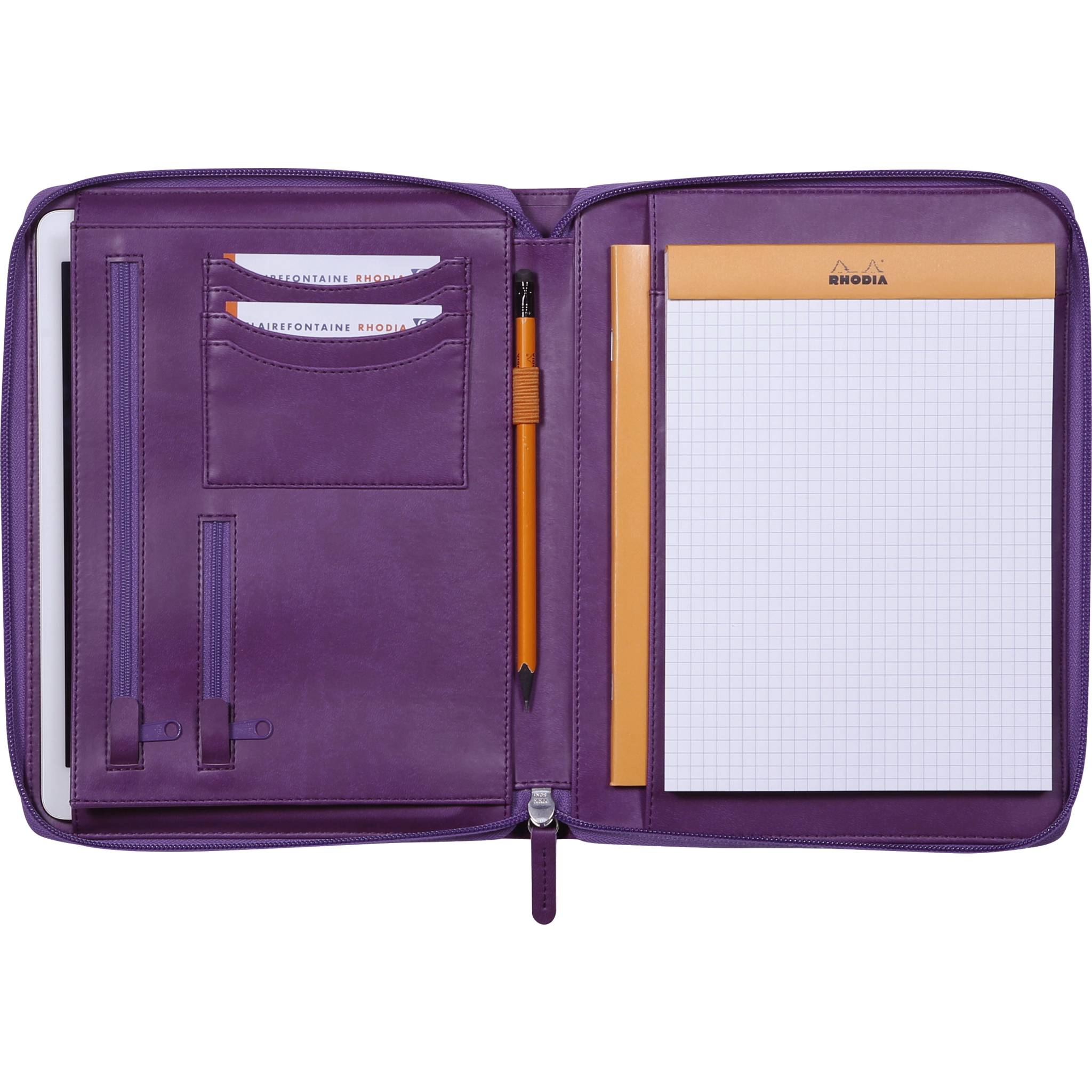 Rhodia Konferenzmappe, kleines Modell 19,5x25,5 cm, für Block A5 Violett 168105C
