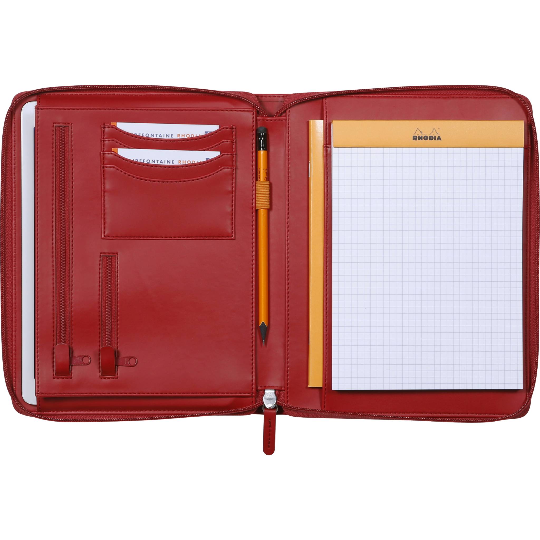 Rhodia Konferenzmappe, kleines Modell 19,5x25,5 cm, für Block A5 Mohnrot 168106C