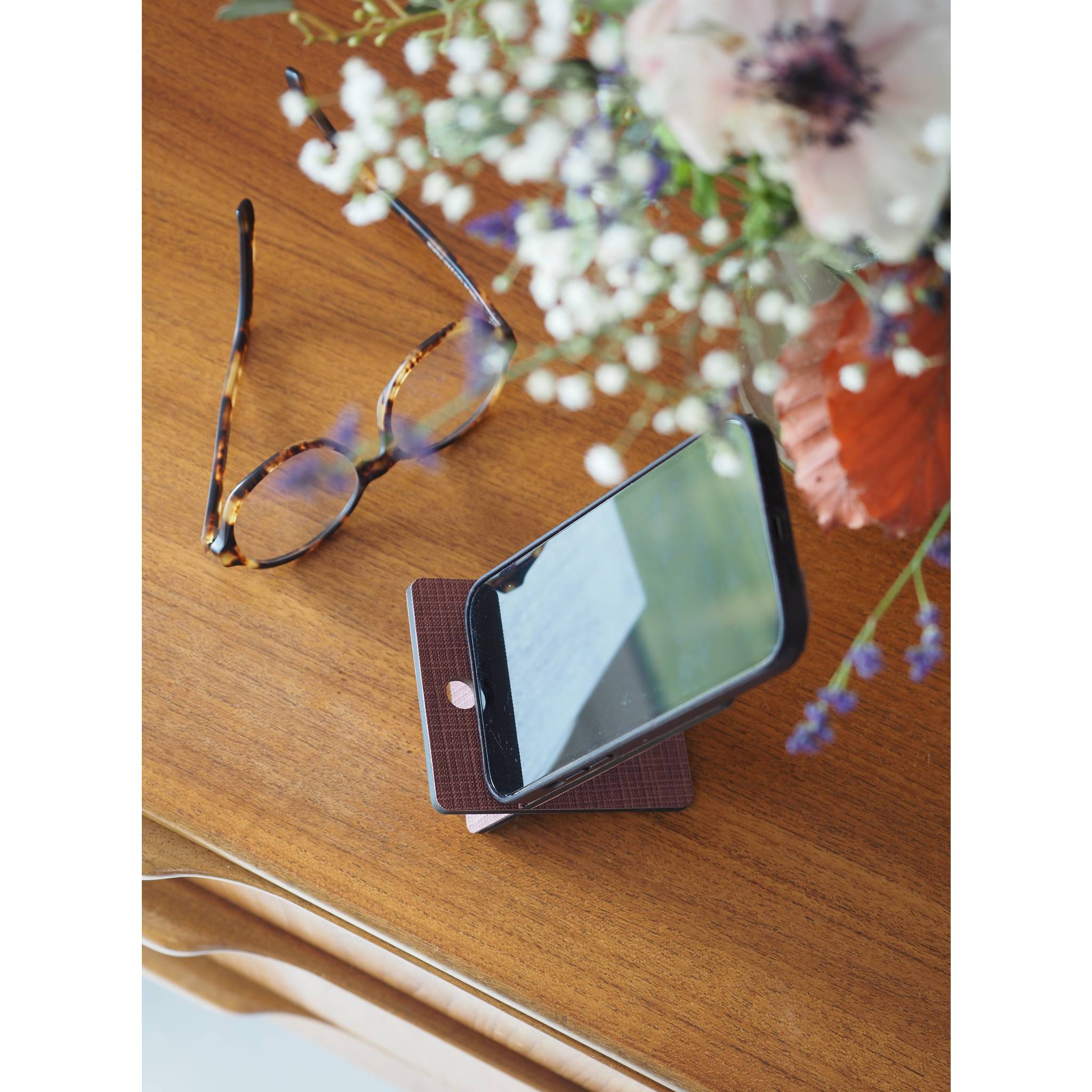 Rhodia Handyständer 8x8,5x13 cm Kunstleder - Amarant 120040C