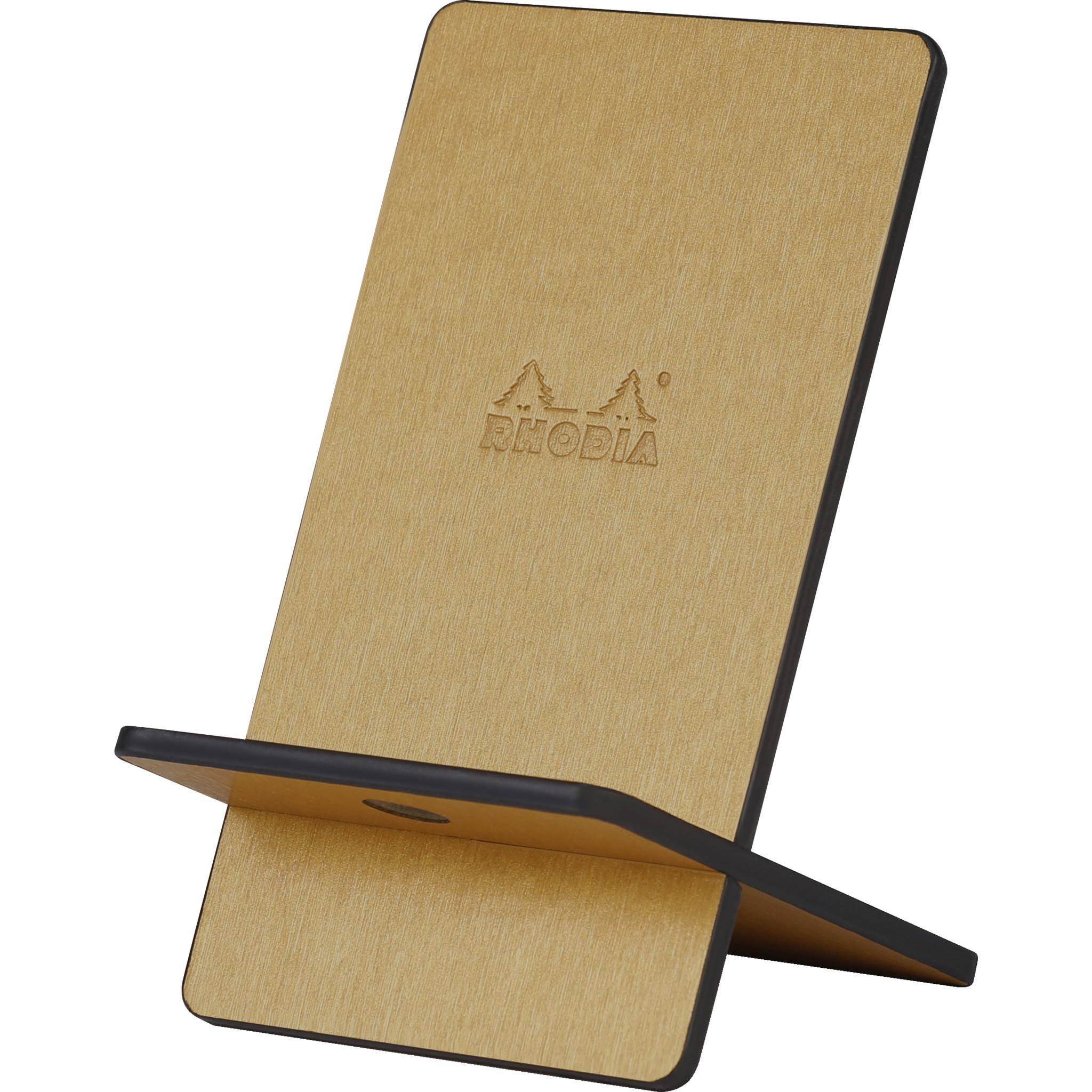 Rhodia Rhodiarama, Handyhalter italienischem Kunstleder 13x8x8,5 cm Gold 194402C