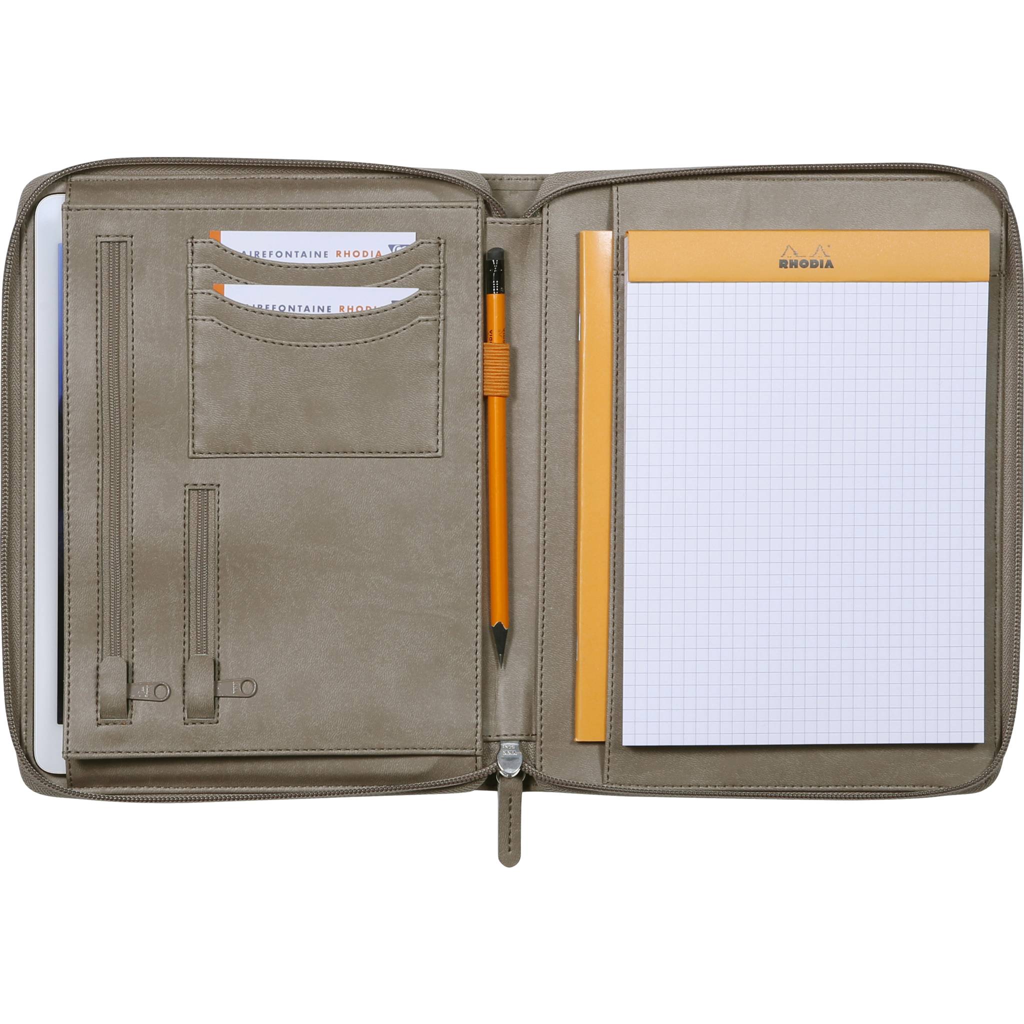 Rhodia Konferenzmappe, kleines Modell 19,5x25,5 cm, für Block A5 Taupe 168101C
