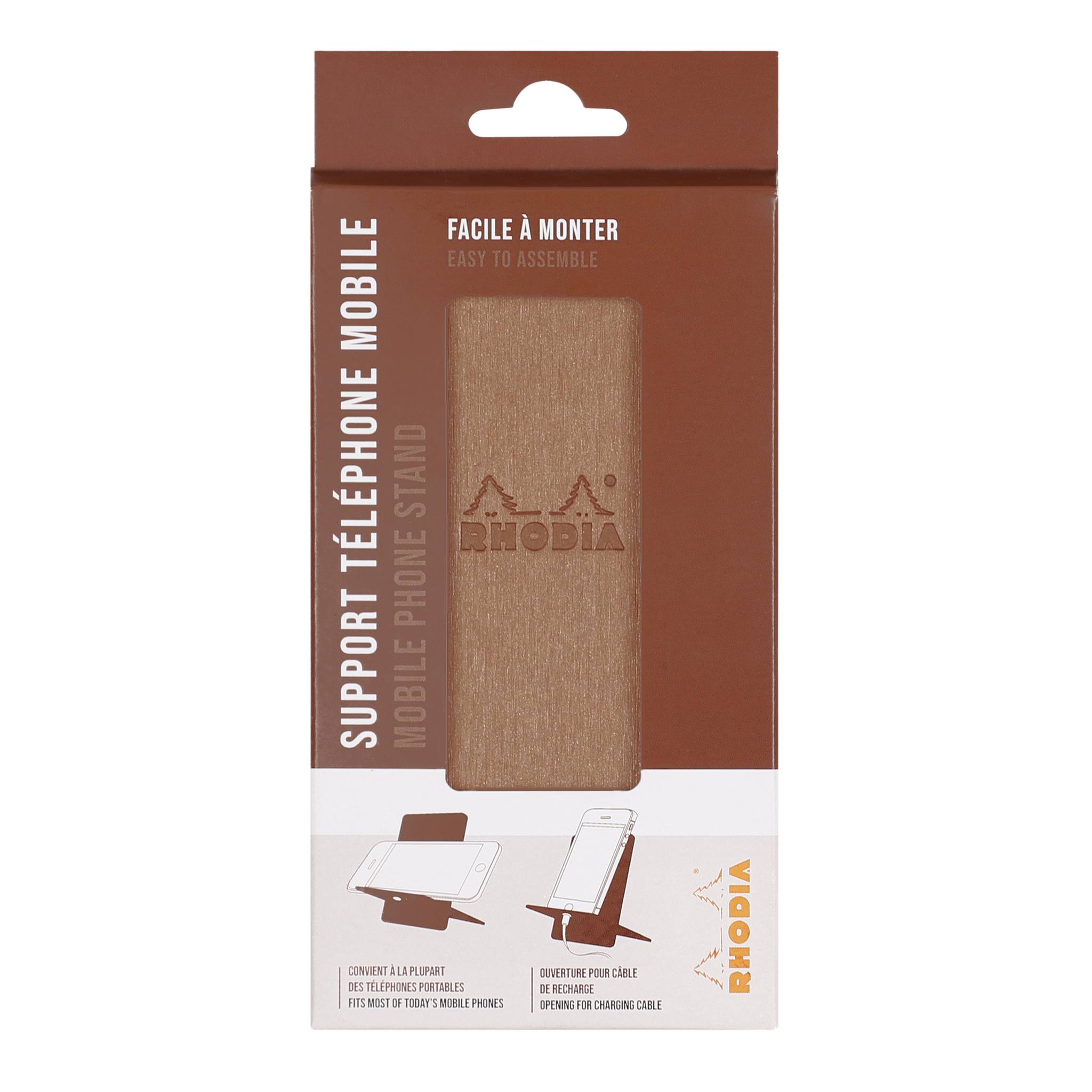 Rhodia Handyhalter italienischem Kunstleder 13x8x8,5 cm Kupfer 194403C