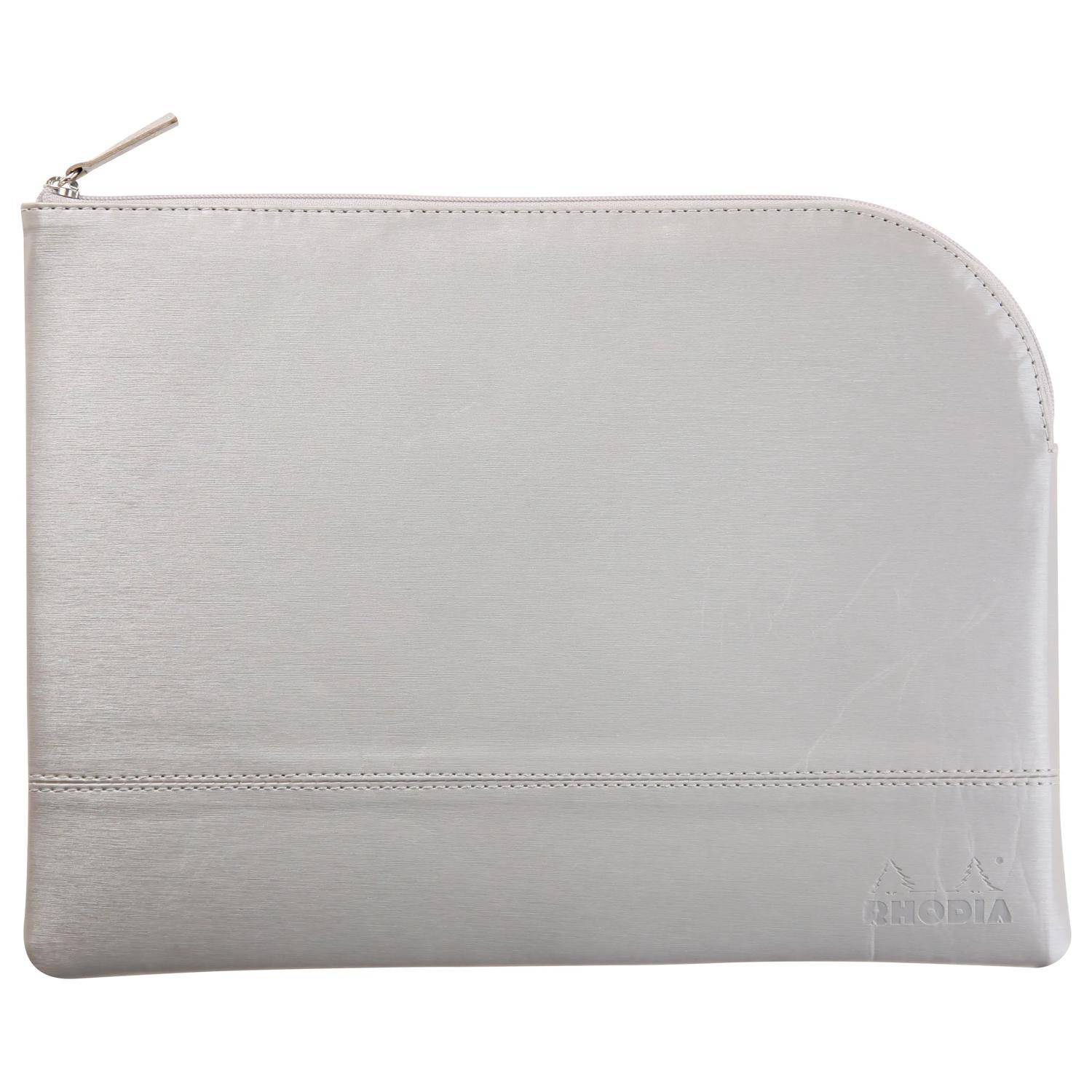 Rhodia Rhodiarama Etui aus Kunstleder Reißverschluss, 21x28 cm Silber 116721C