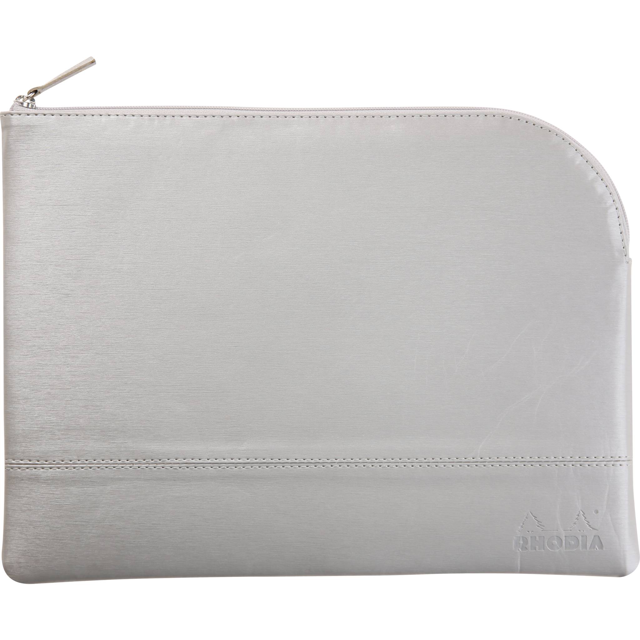 Rhodia Rhodiarama Etui aus Kunstleder Reißverschluss, 21x28 cm Silber 116721C
