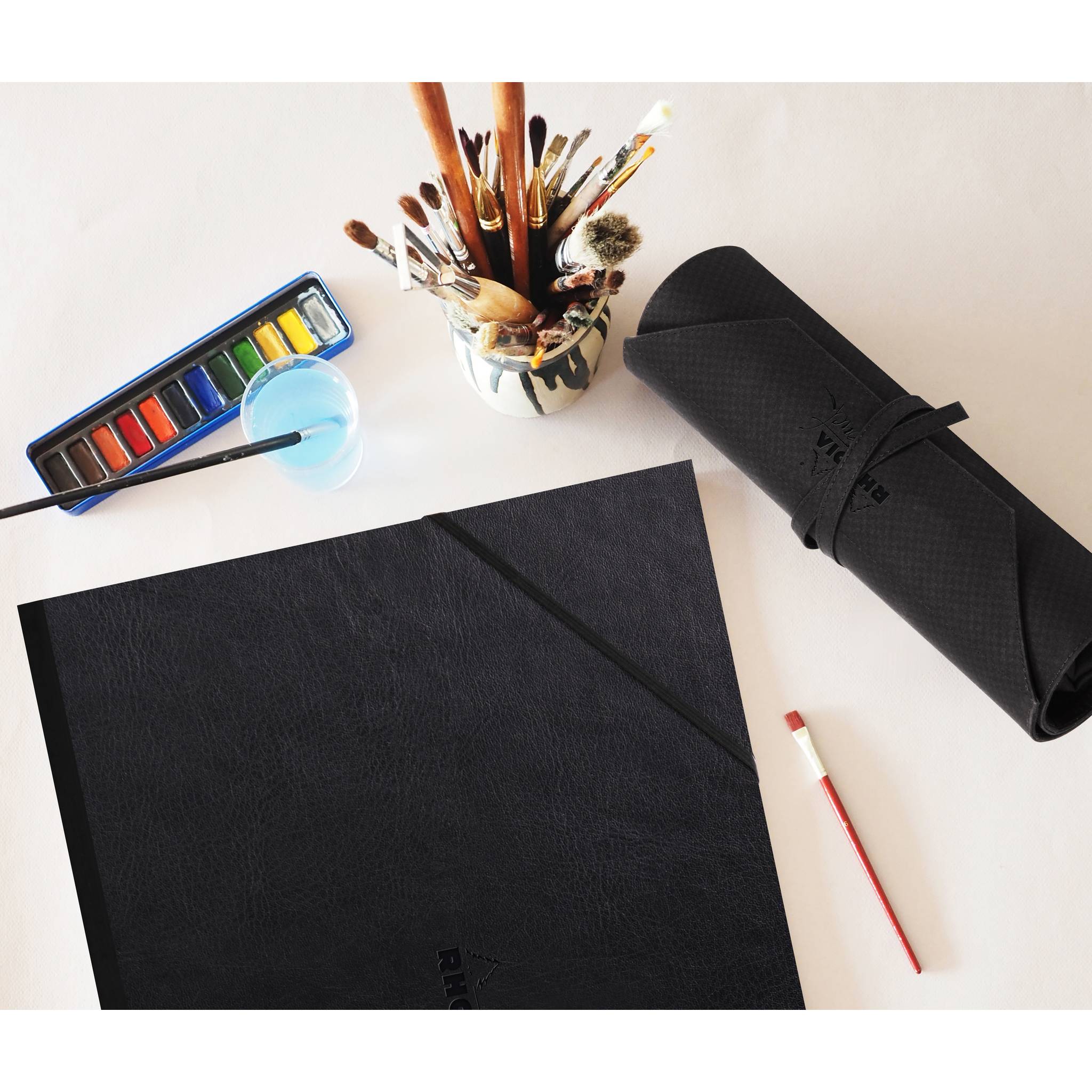 Rhodia Touch, Rollmäppchen Kunstmaterialien, 45x30 cm, Leinen Schwarz 116192C