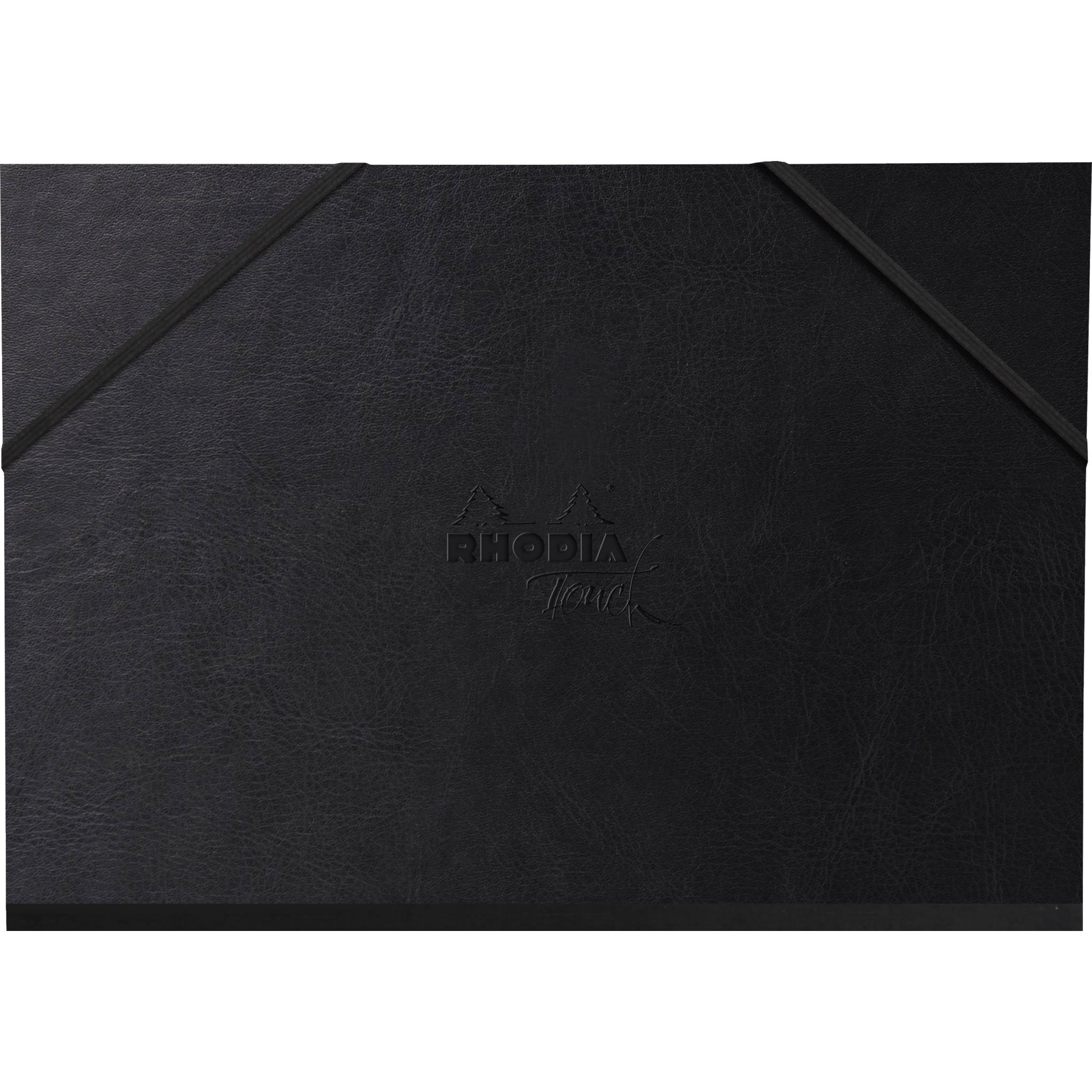 Rhodia Touch Zeichenmappe Gummizug 3 Klappen Kunstleder 32x45 cm Schwarz 116193C