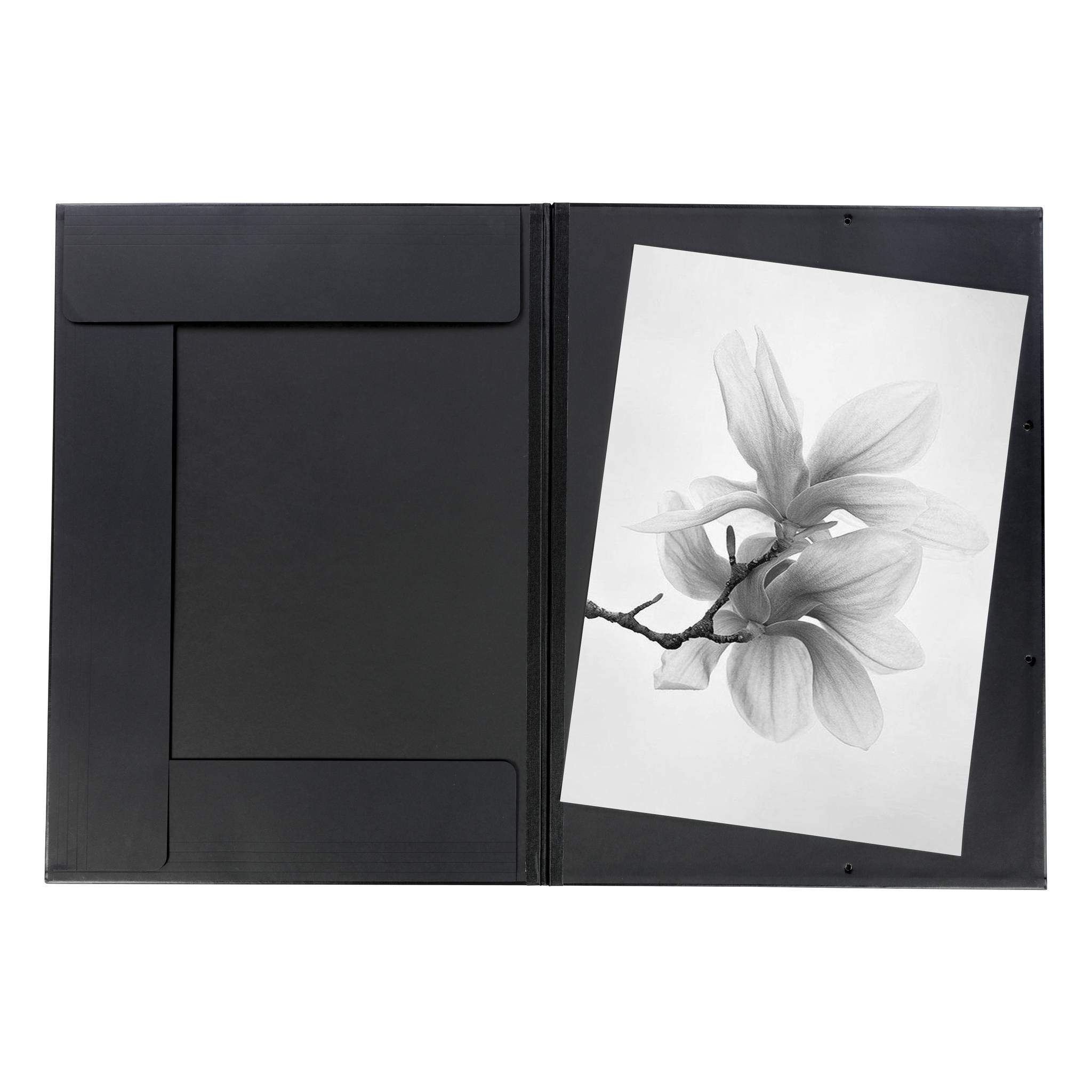 Rhodia Touch Zeichenmappe Gummizug 3 Klappen Kunstleder 32x45 cm Schwarz 116194C