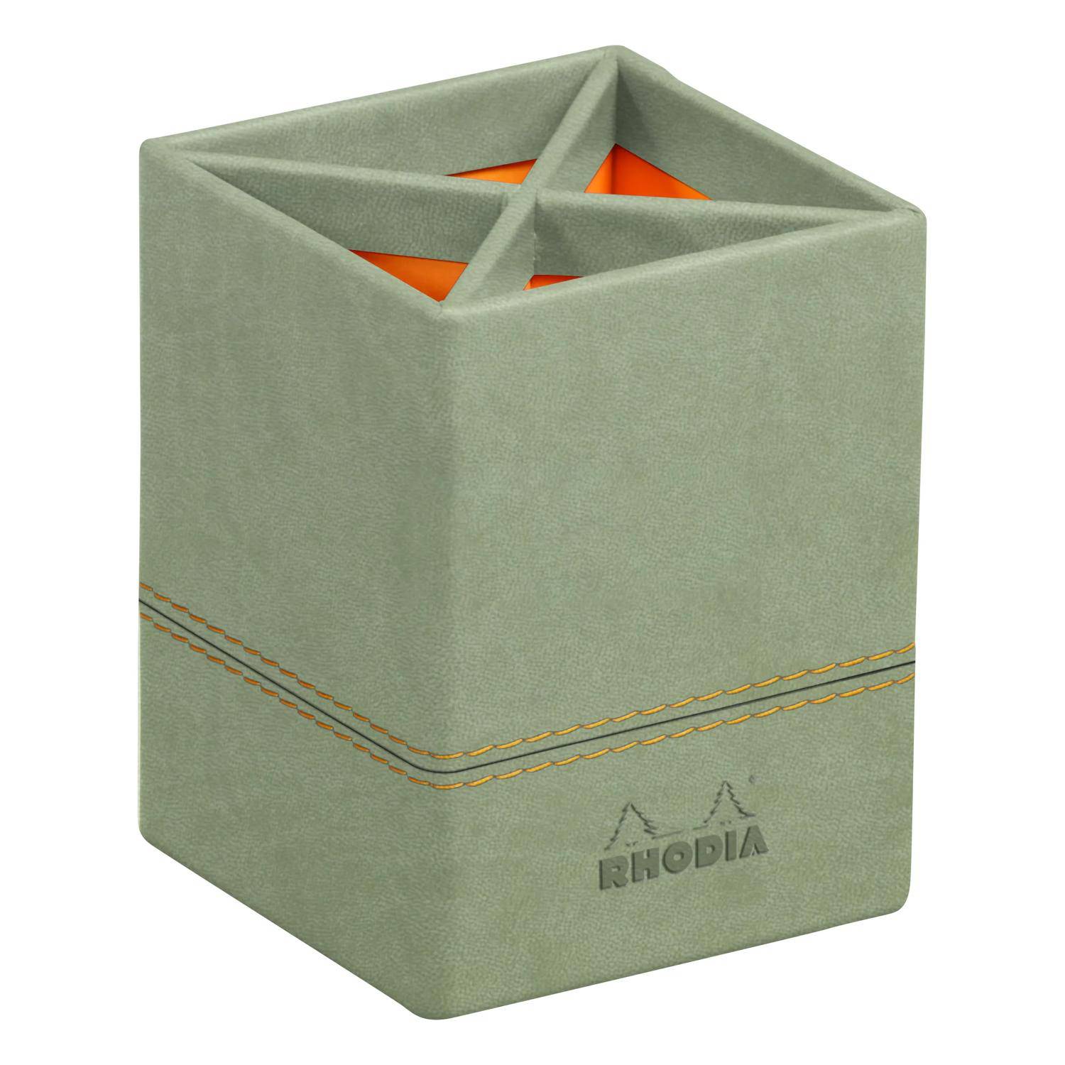 Rhodia Rhodiarama Stifteköcher aus Kunstleder, 8x8x11cm - Seladon 194531C