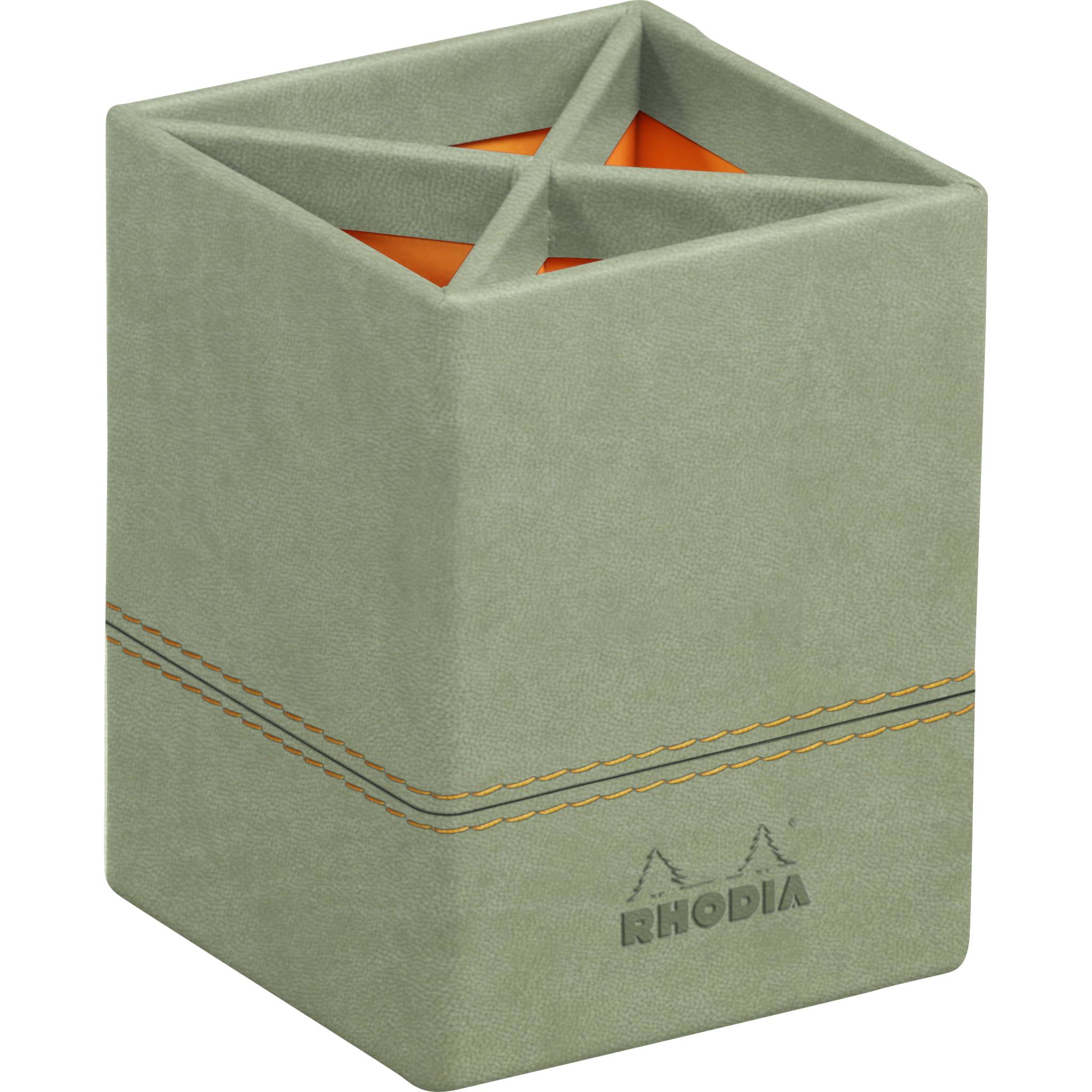 Rhodia Rhodiarama Stifteköcher aus Kunstleder, 8x8x11cm - Seladon 194531C