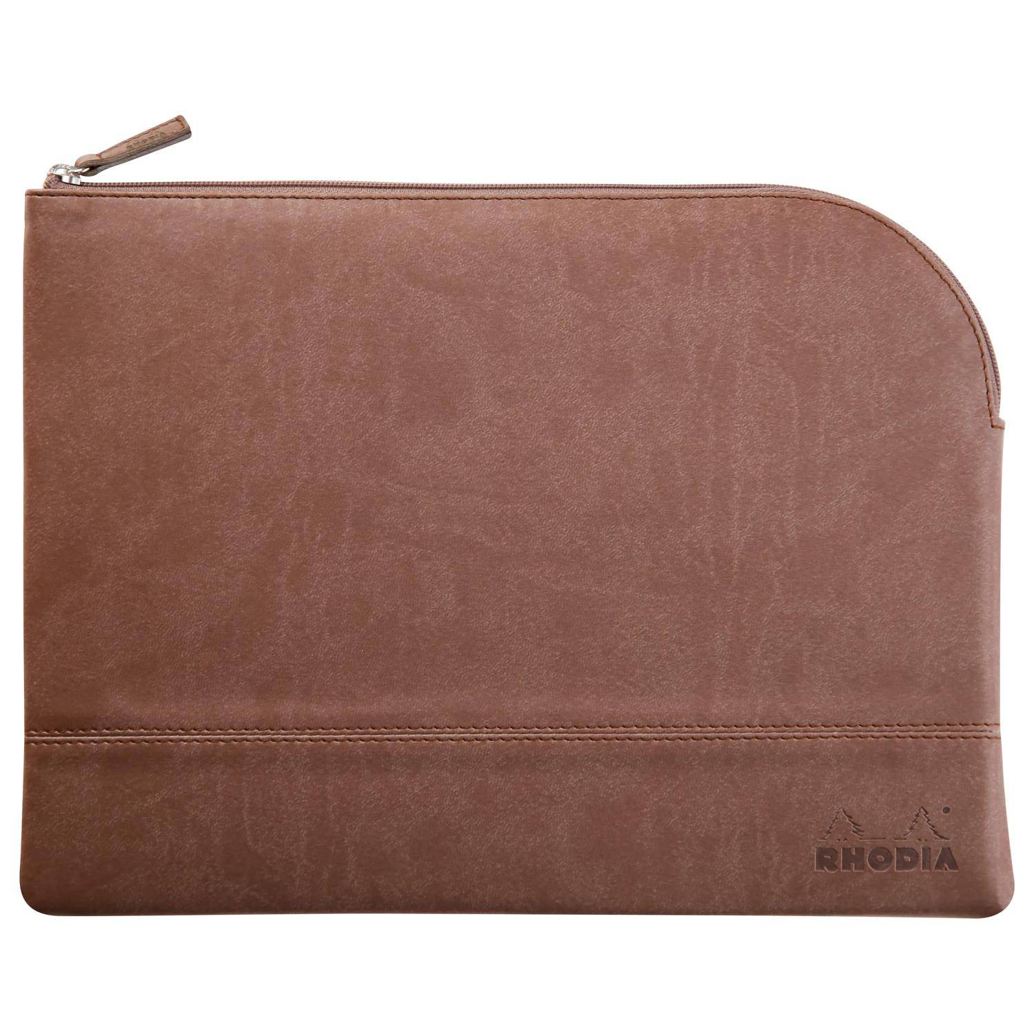 Rhodia Etui Kunstleder Reißverschluss, 21x28 cm Schokoladenbraun 116724C