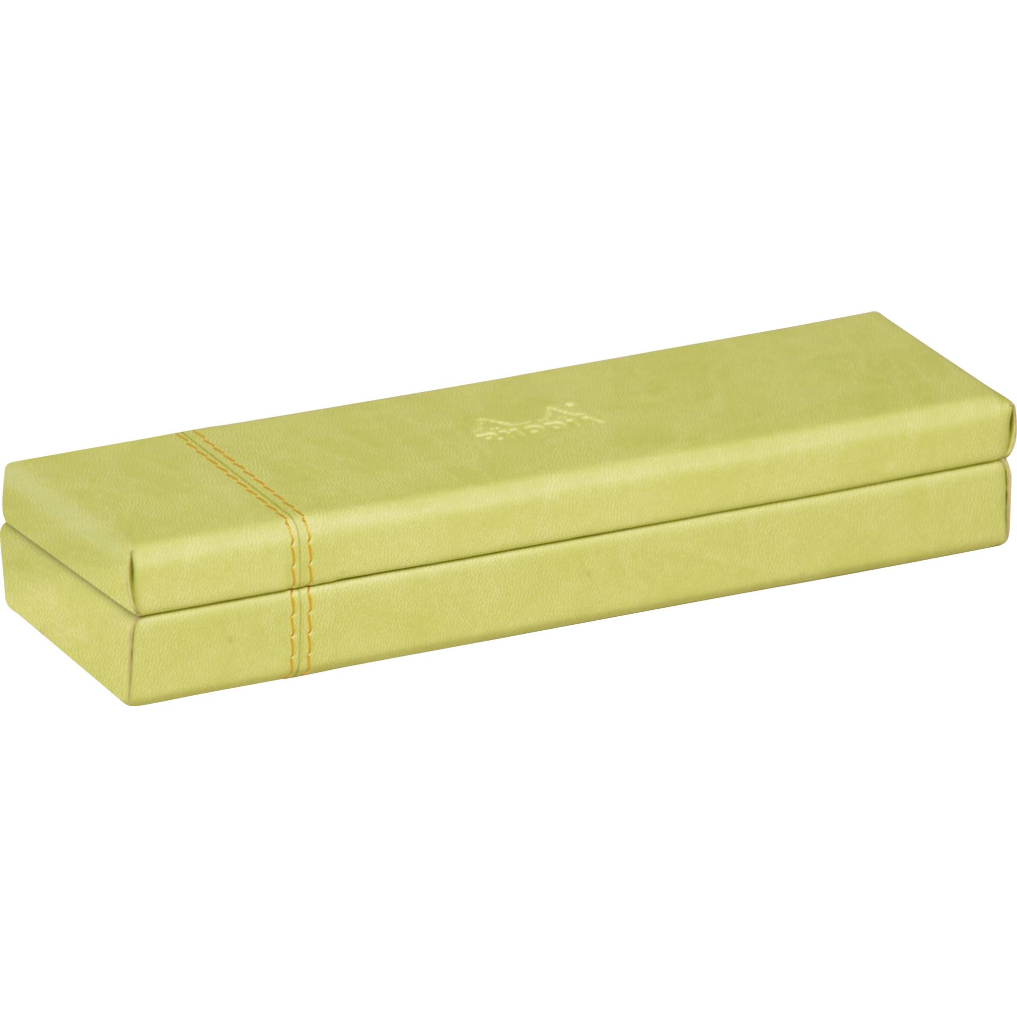 Rhodia Rhodiarama Stiftebox aus Kunstleder, 21x5,5x3cm - Anisgrün 318876C