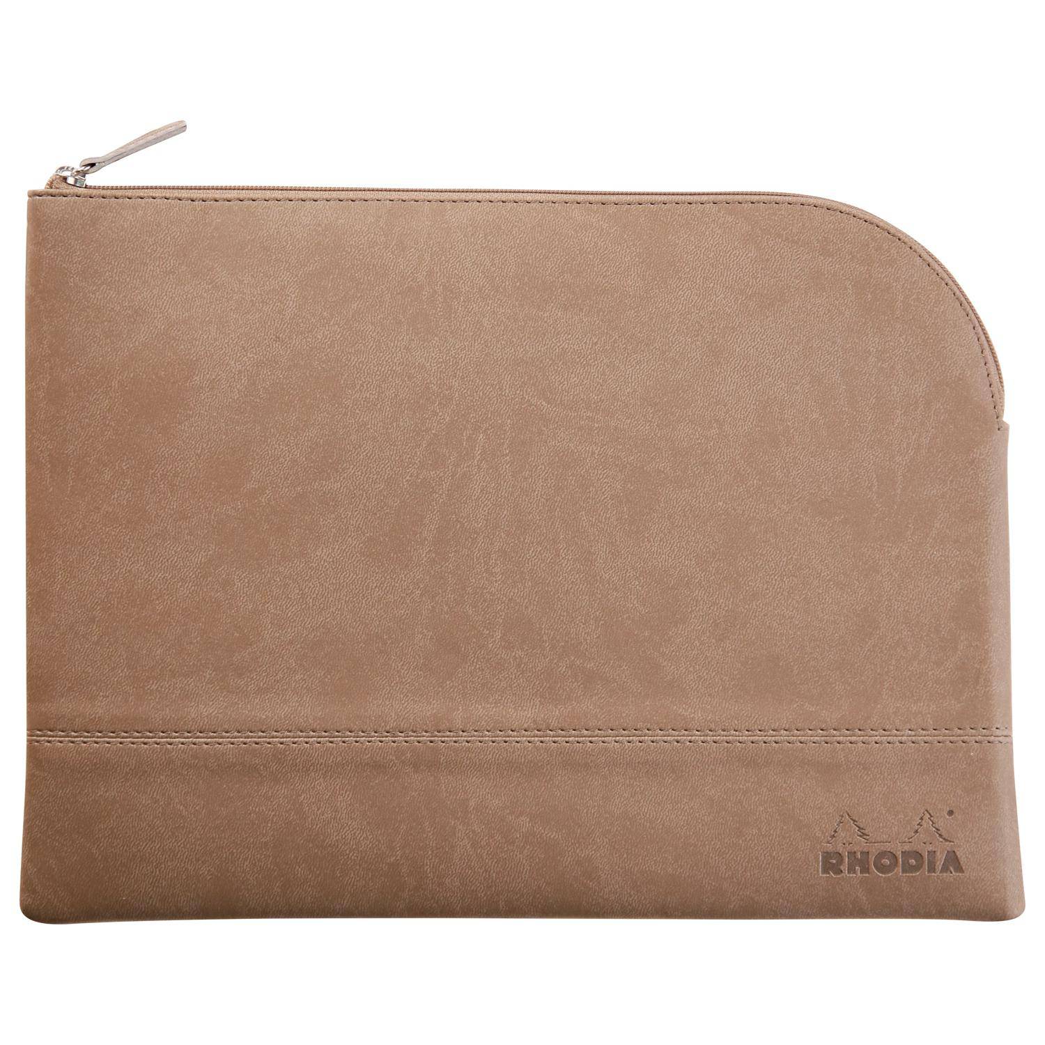 Rhodia Rhodiarama Etui aus Kunstleder mit Reißverschluss, 21x28 cm Taupe 116725C