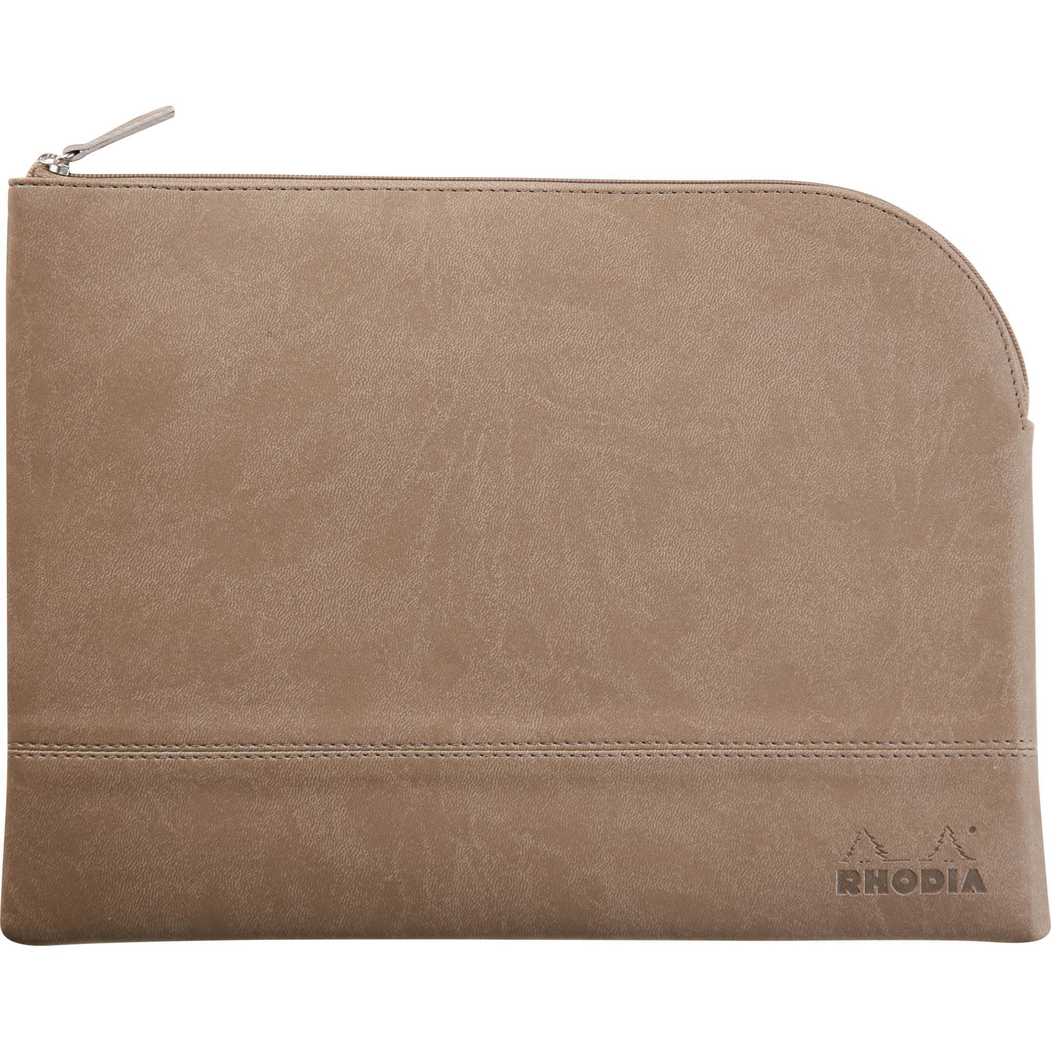Rhodia Rhodiarama Etui aus Kunstleder mit Reißverschluss, 21x28 cm Taupe 116725C