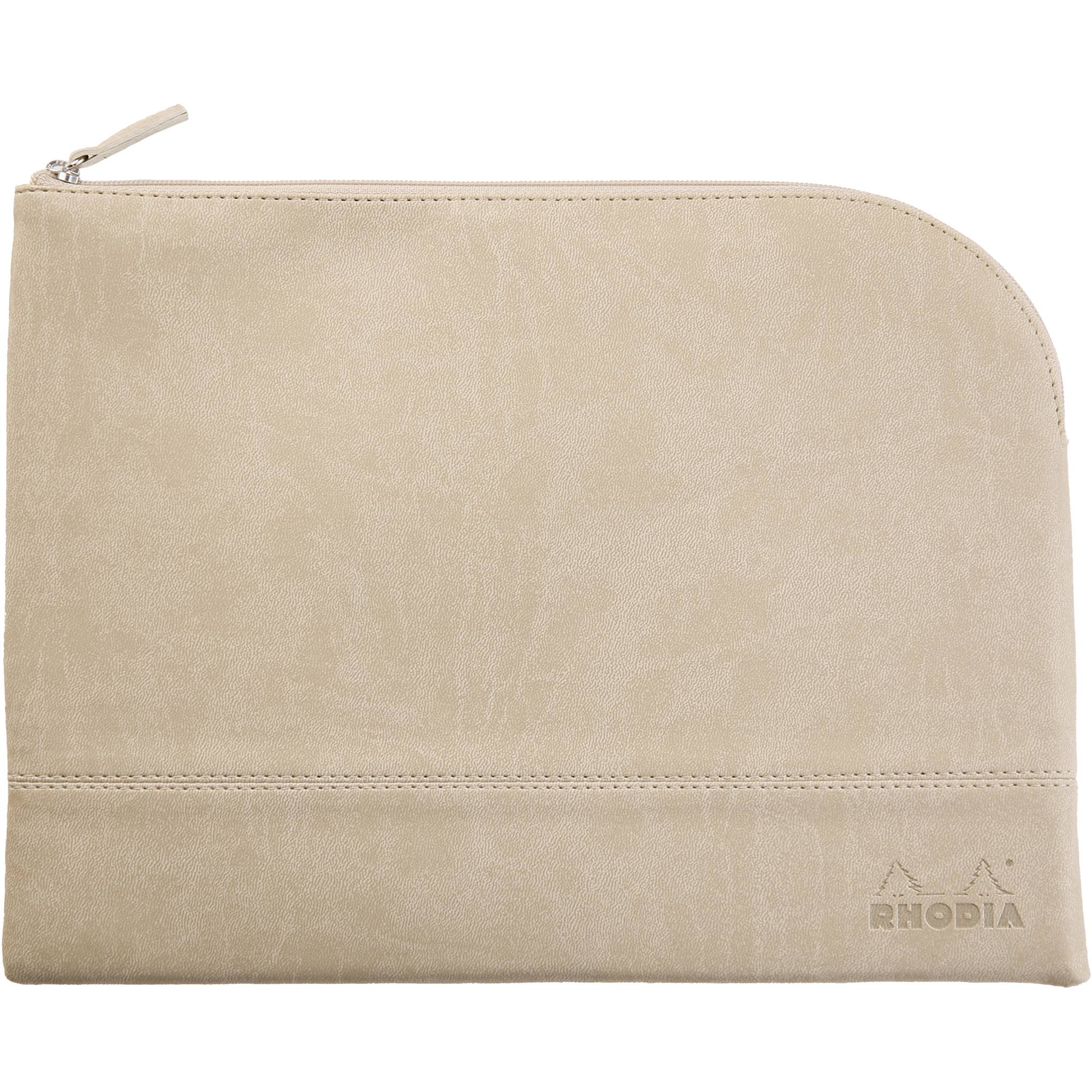 Rhodia Rhodiarama Etui aus Kunstleder mit Reißverschluss, 21x28 cm Beige 116726C