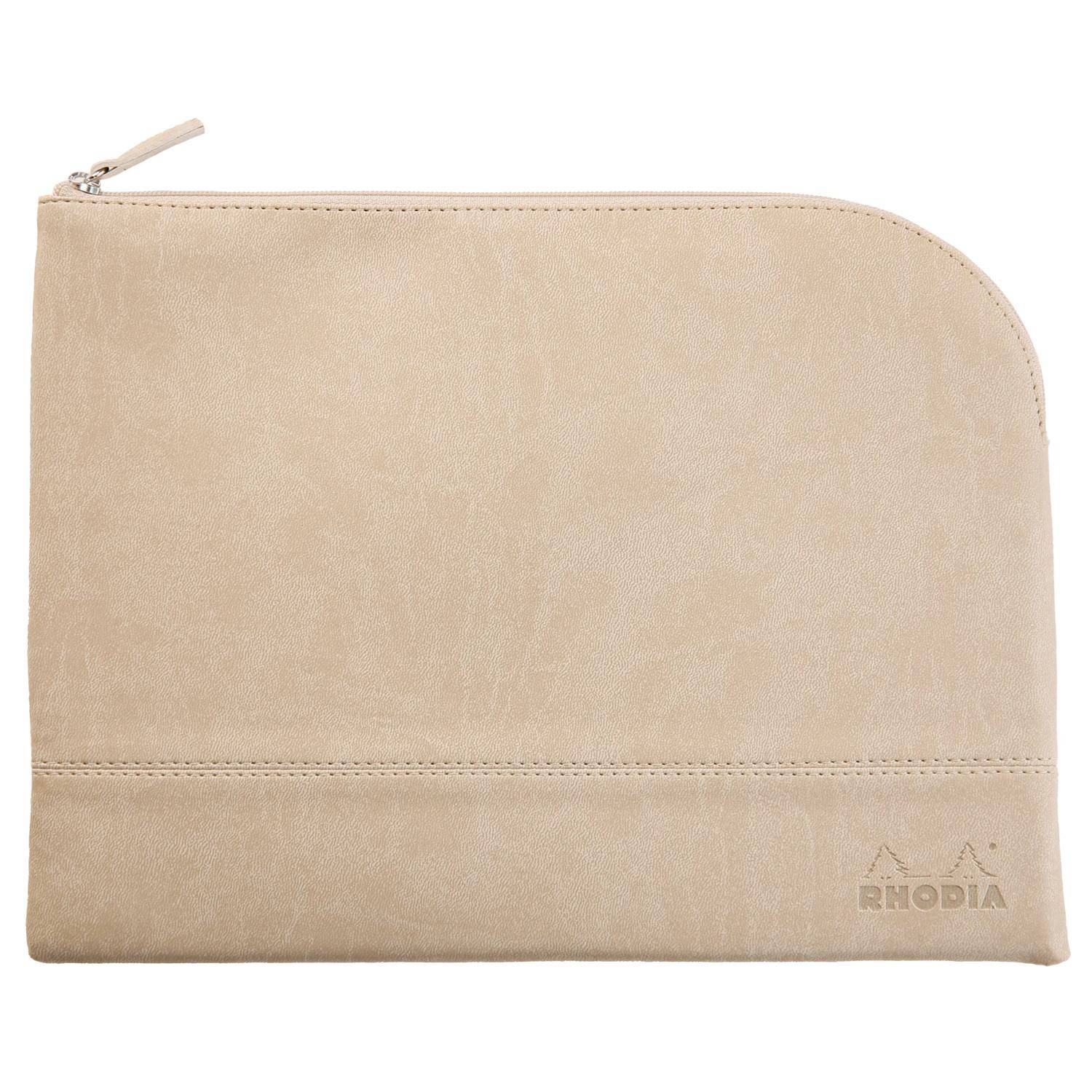 Rhodia Rhodiarama Etui aus Kunstleder mit Reißverschluss, 21x28 cm Beige 116726C