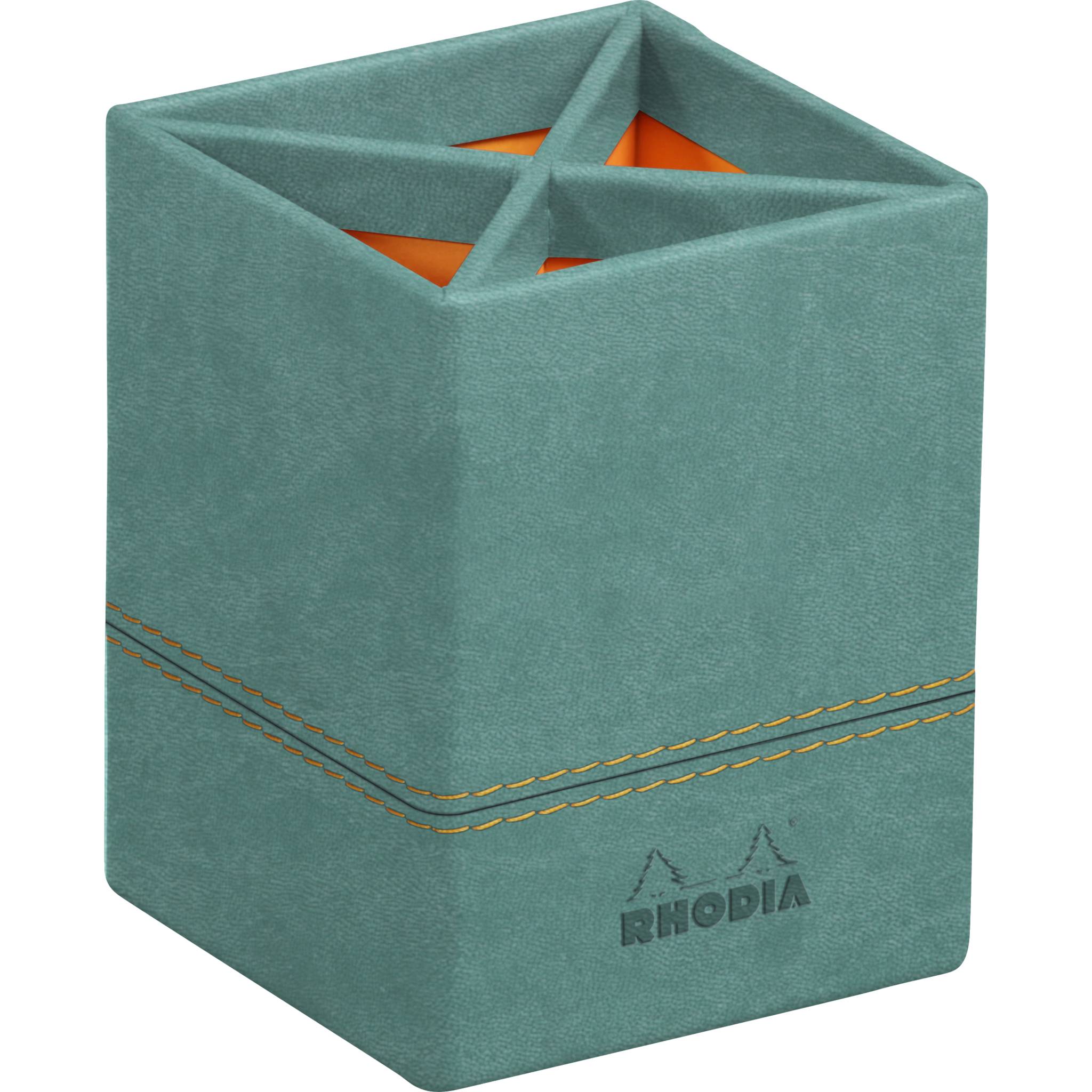 Rhodia Rhodiarama Stifteköcher aus Kunstleder, 8x8x11cm - Wassergrün 194533C