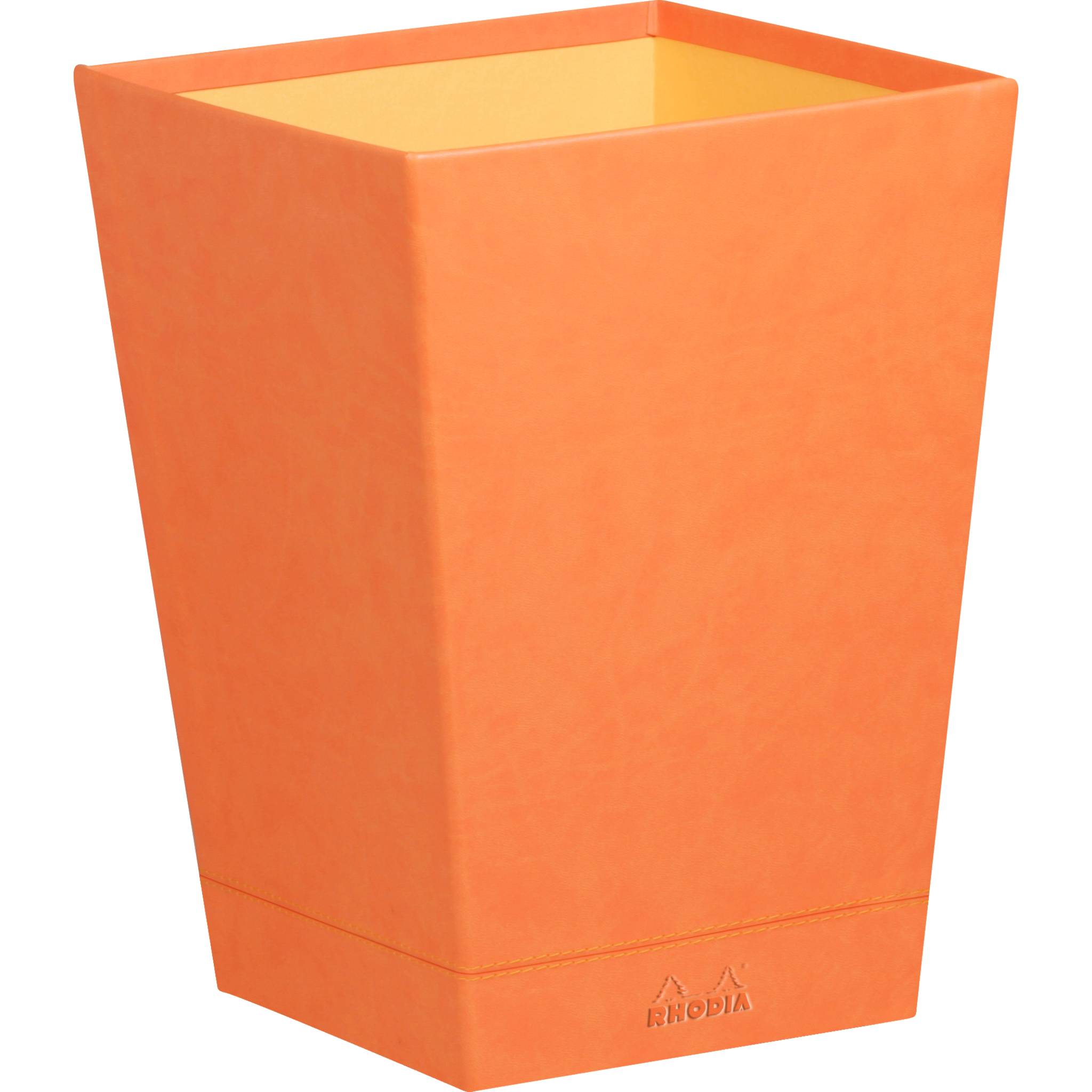 Rhodia Rhodiarama Papierkorb aus Kunstleder, 27x27x32cm - Tangerine 318924C