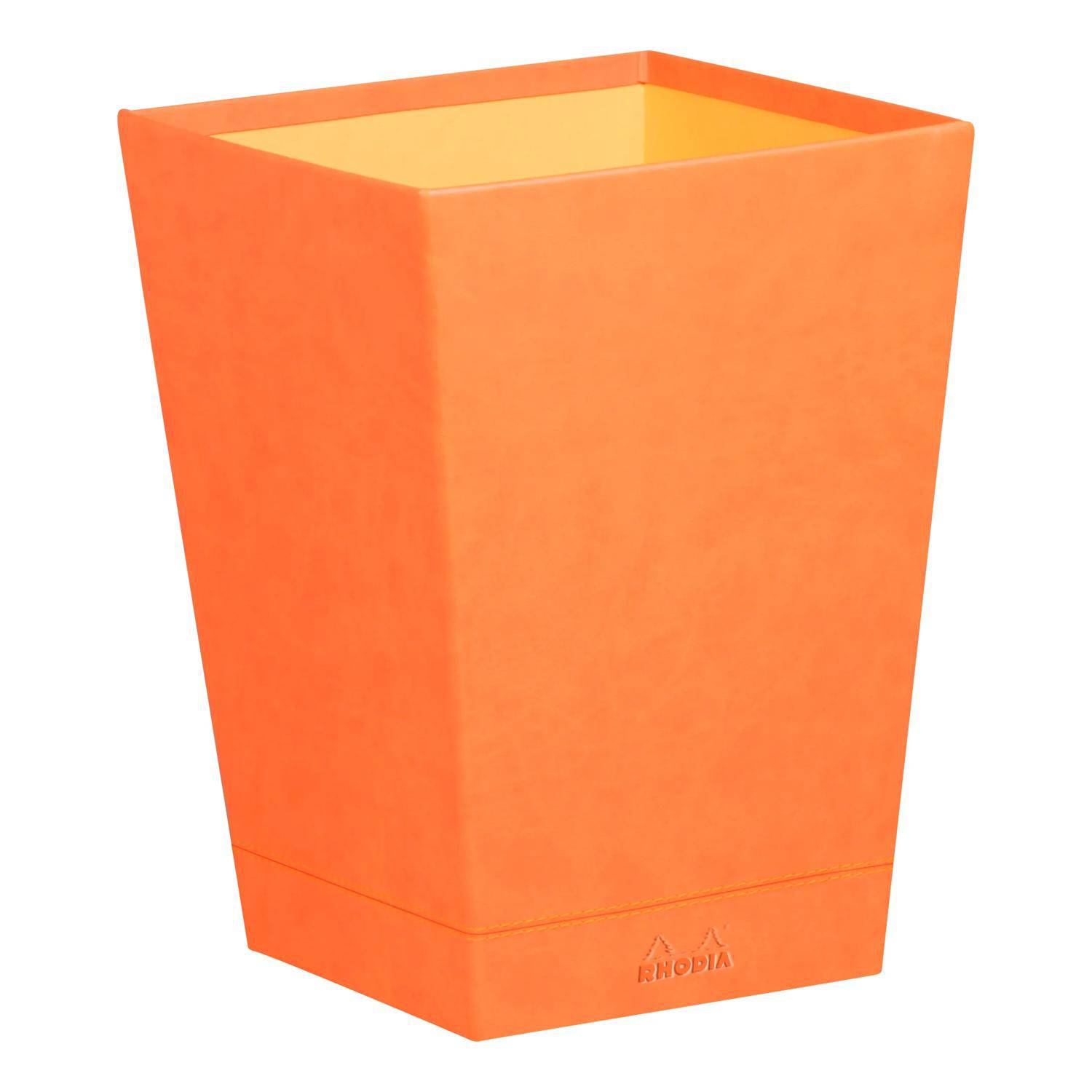 Rhodia Rhodiarama Papierkorb aus Kunstleder, 27x27x32cm - Tangerine 318924C