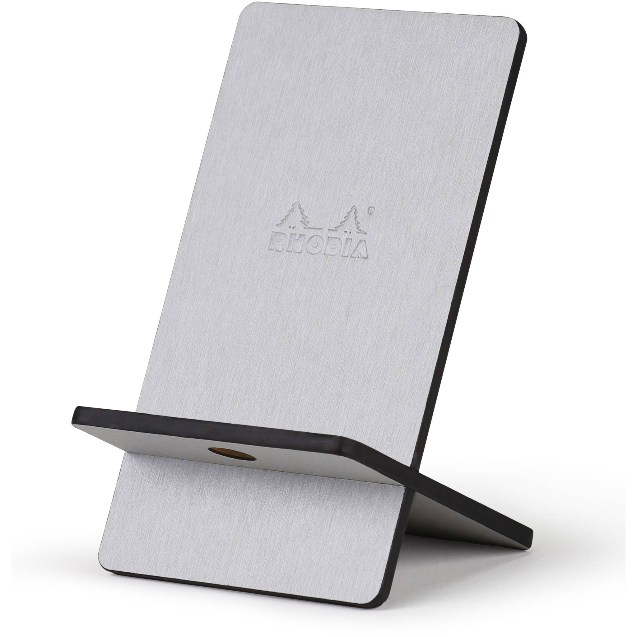 Rhodia Handyhalter italienischem Kunstleder 13x8x8,5 cm Silber 194407C