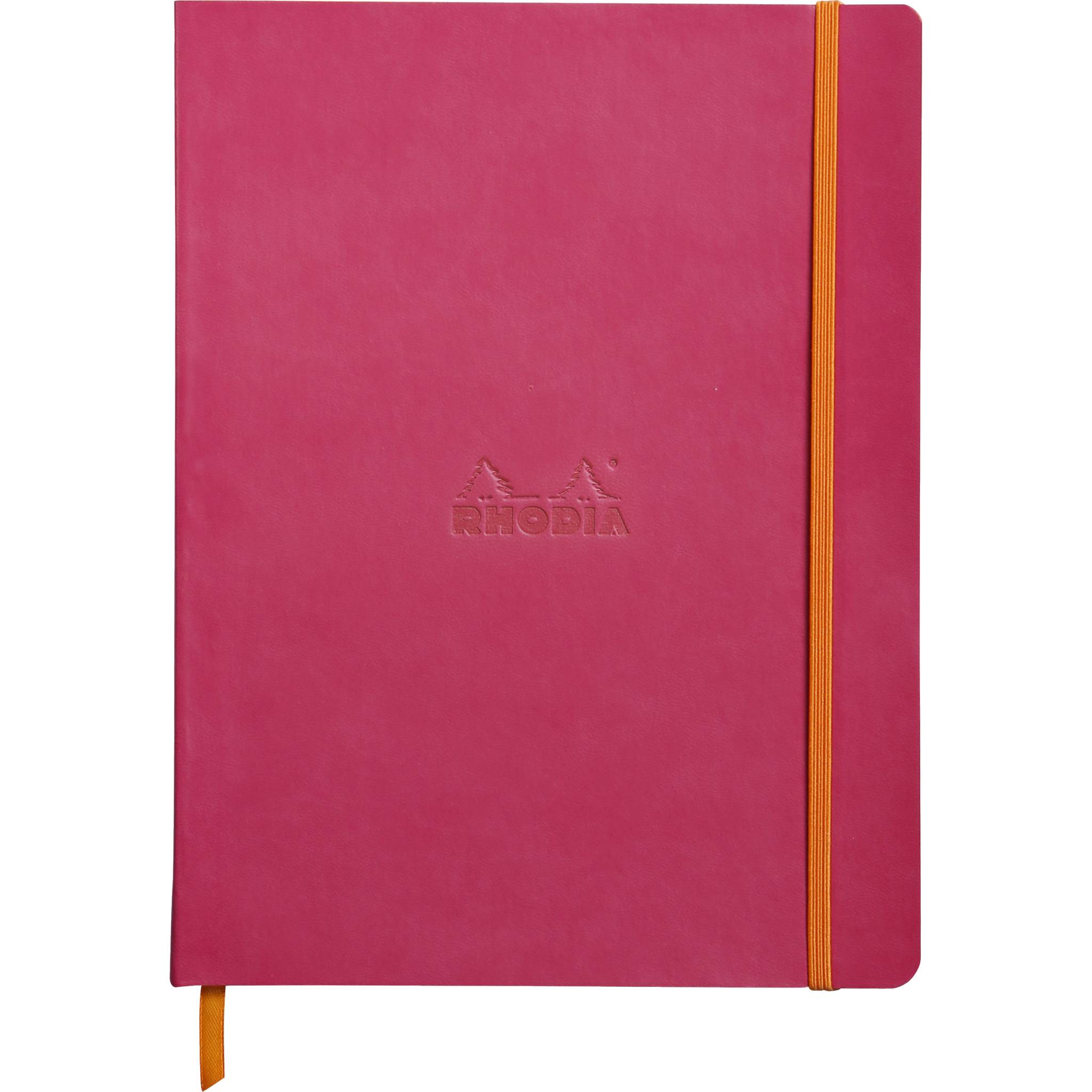 Rhodia Notizbuch 19x25cm, 80 Bl dot/kariert, Papier 90g, Himbeer 117562C