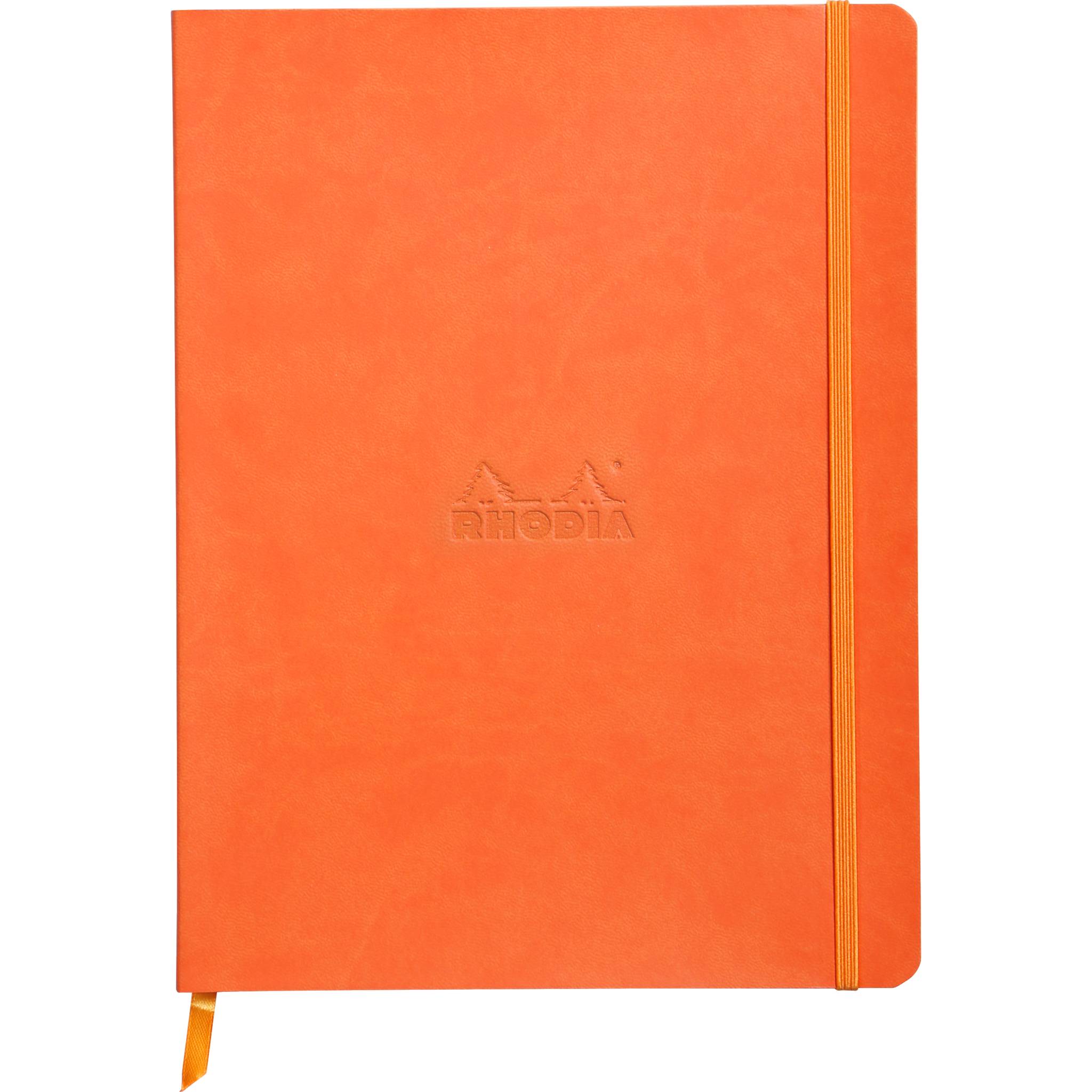 Rhodia Notizbuch 19x25cm, 80 Bl dot/kariert, Papier 90g, Tangerine 117564C
