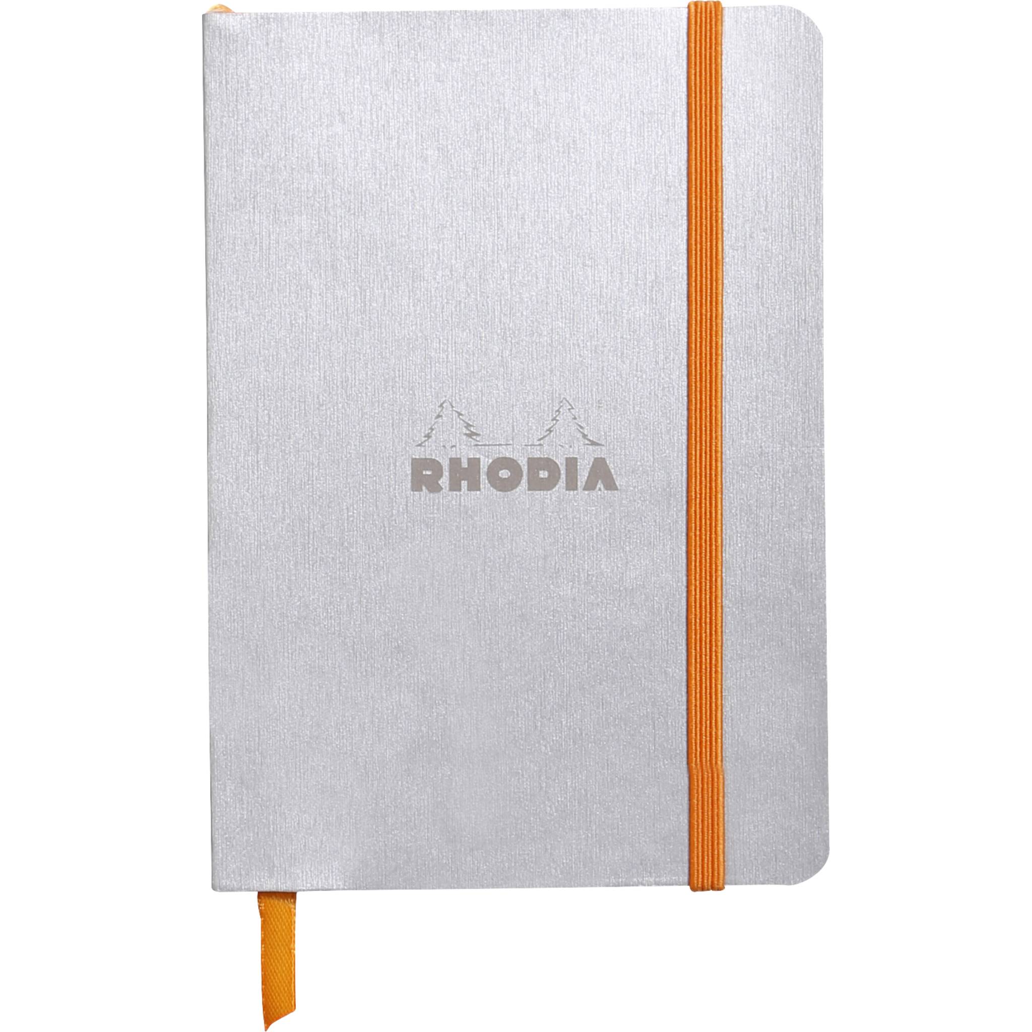 Rhodia flexibles Notizbuch A6 72 Bl liniert, Papier 90g, Silber 117301C