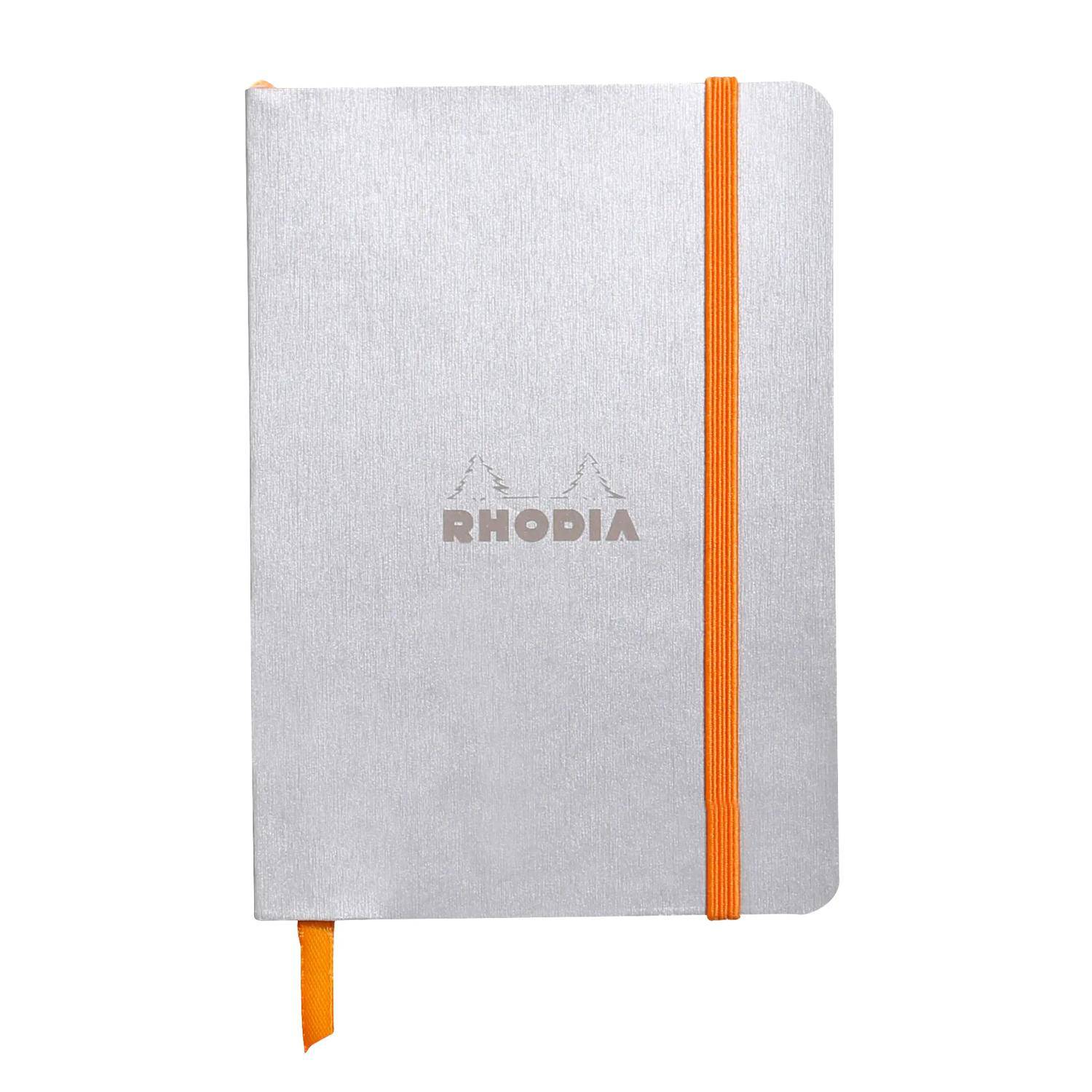Rhodia flexibles Notizbuch A6 72 Bl liniert, Papier 90g, Silber 117301C