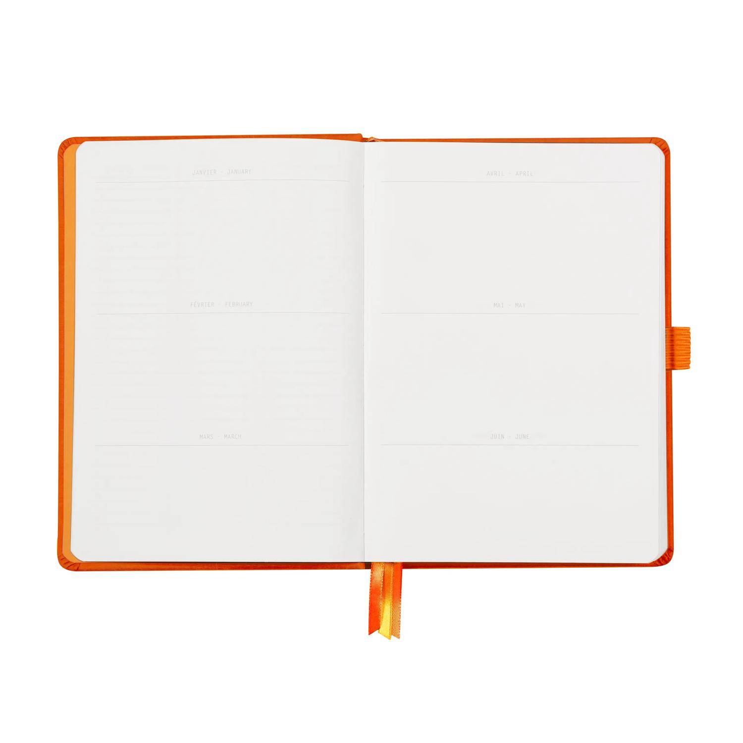 Rhodia Goalbook A5 120 Bl weiß 90g, Dot/punktkariert Tangerine 118583C