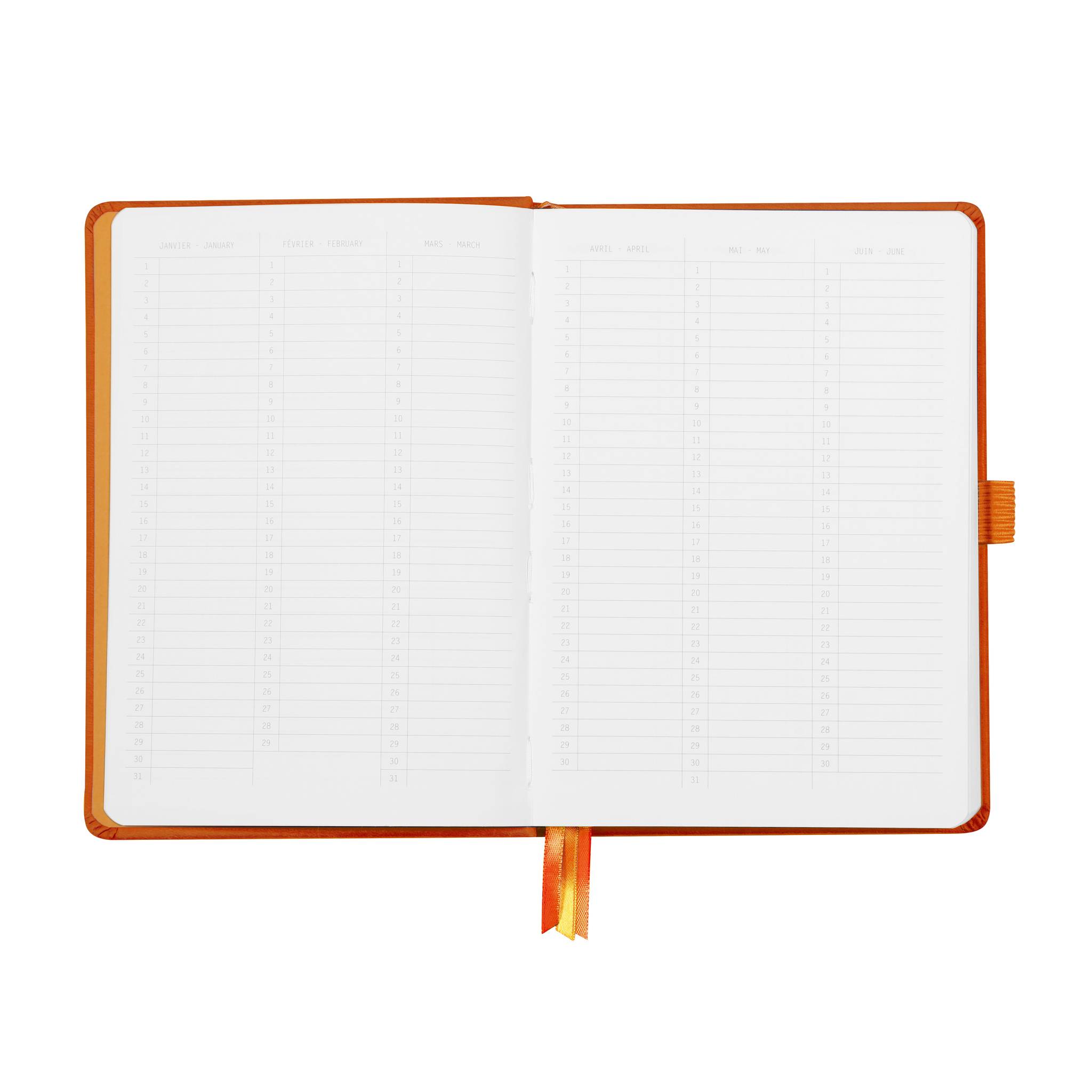 Rhodia Goalbook A5 120 Bl weiß 90g, Dot/punktkariert Tangerine 118583C