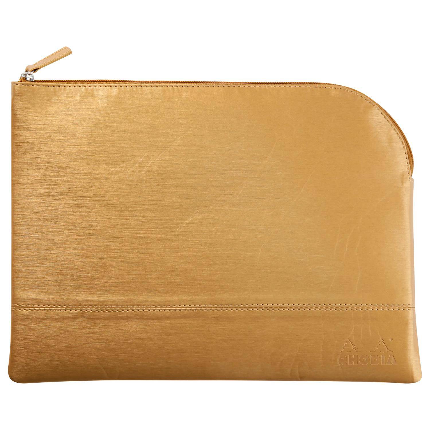 Rhodia Rhodiarama Etui aus Kunstleder mit Reißverschluss, 21x28 cm Gold 116717C