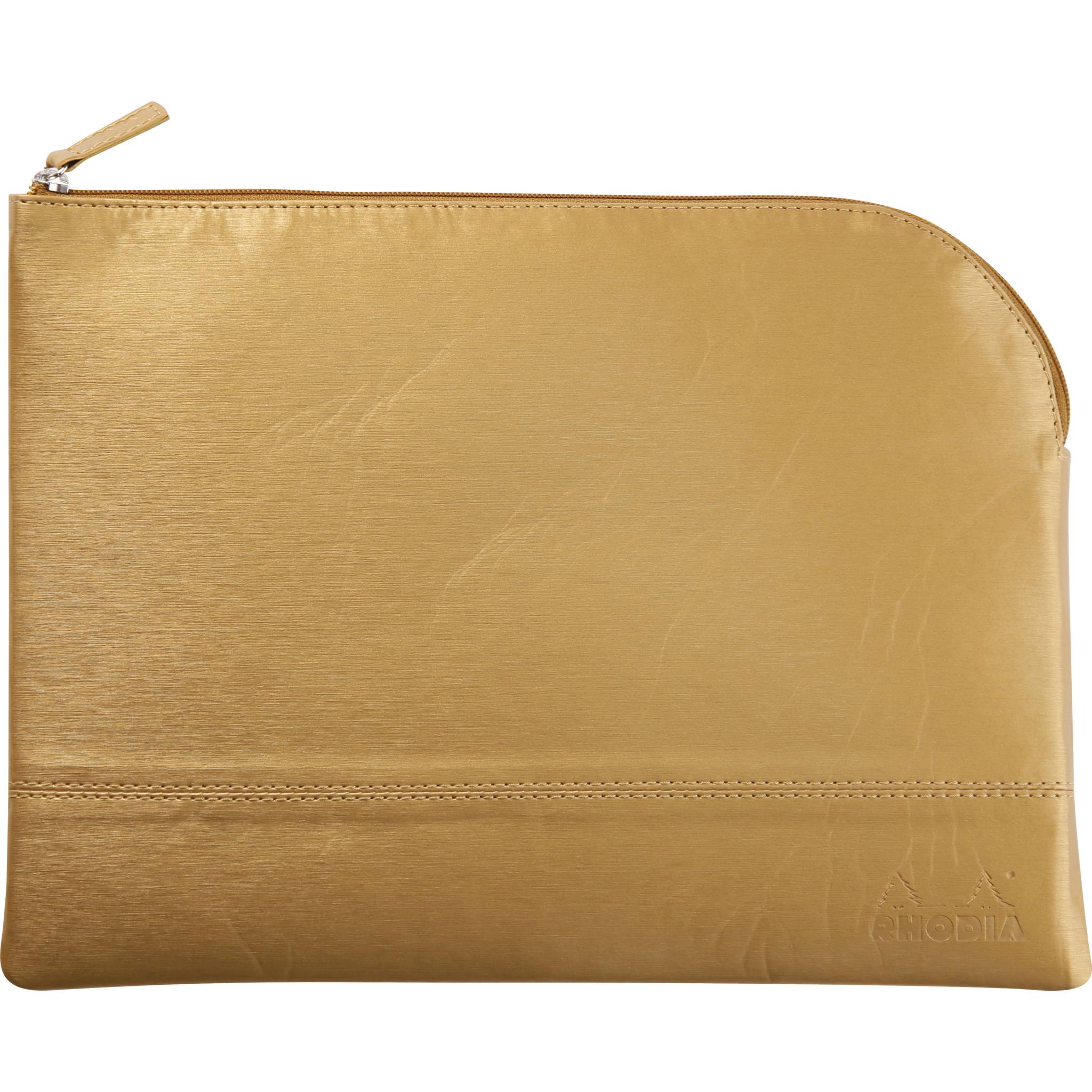 Rhodia Rhodiarama Etui aus Kunstleder mit Reißverschluss, 21x28 cm Gold 116717C