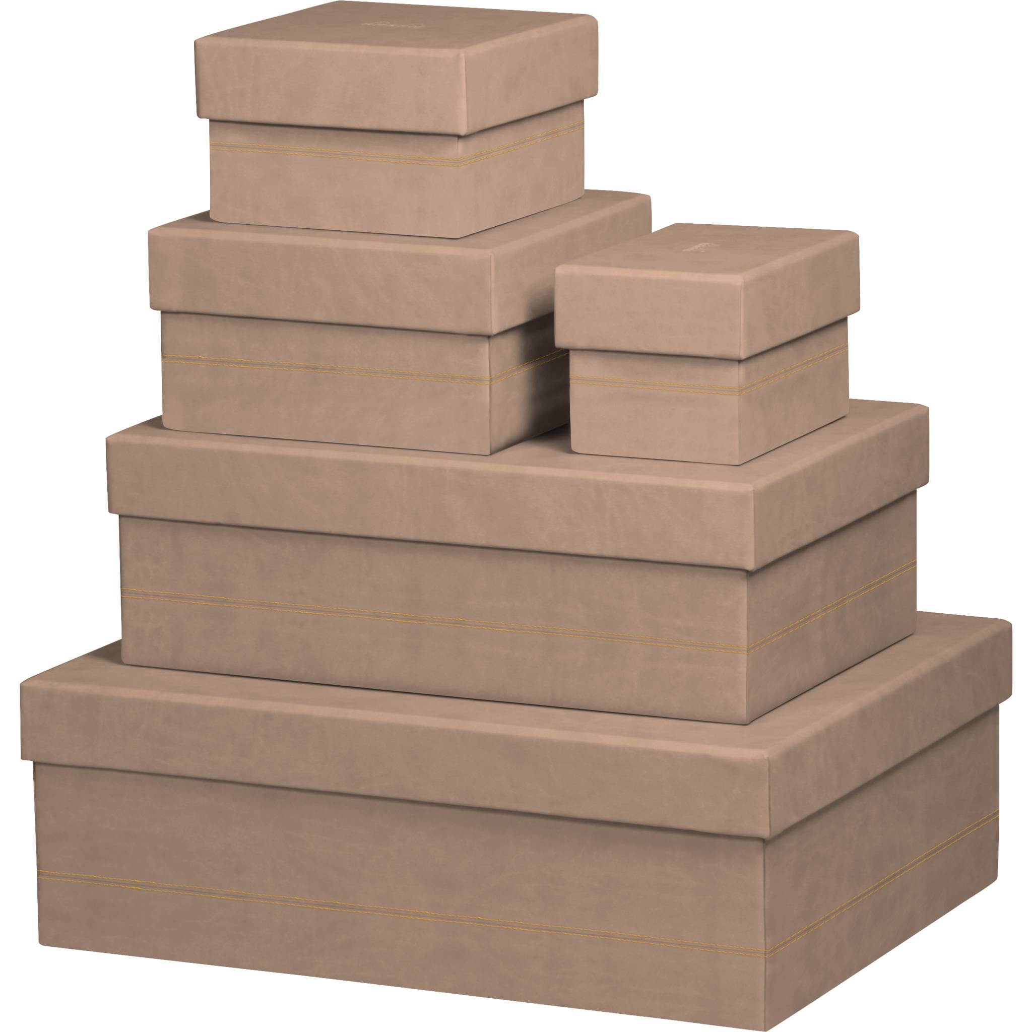 Rhodia Set mit 5 Boxen aus Kunstleder 44x34x16cm - Taupe 318884C