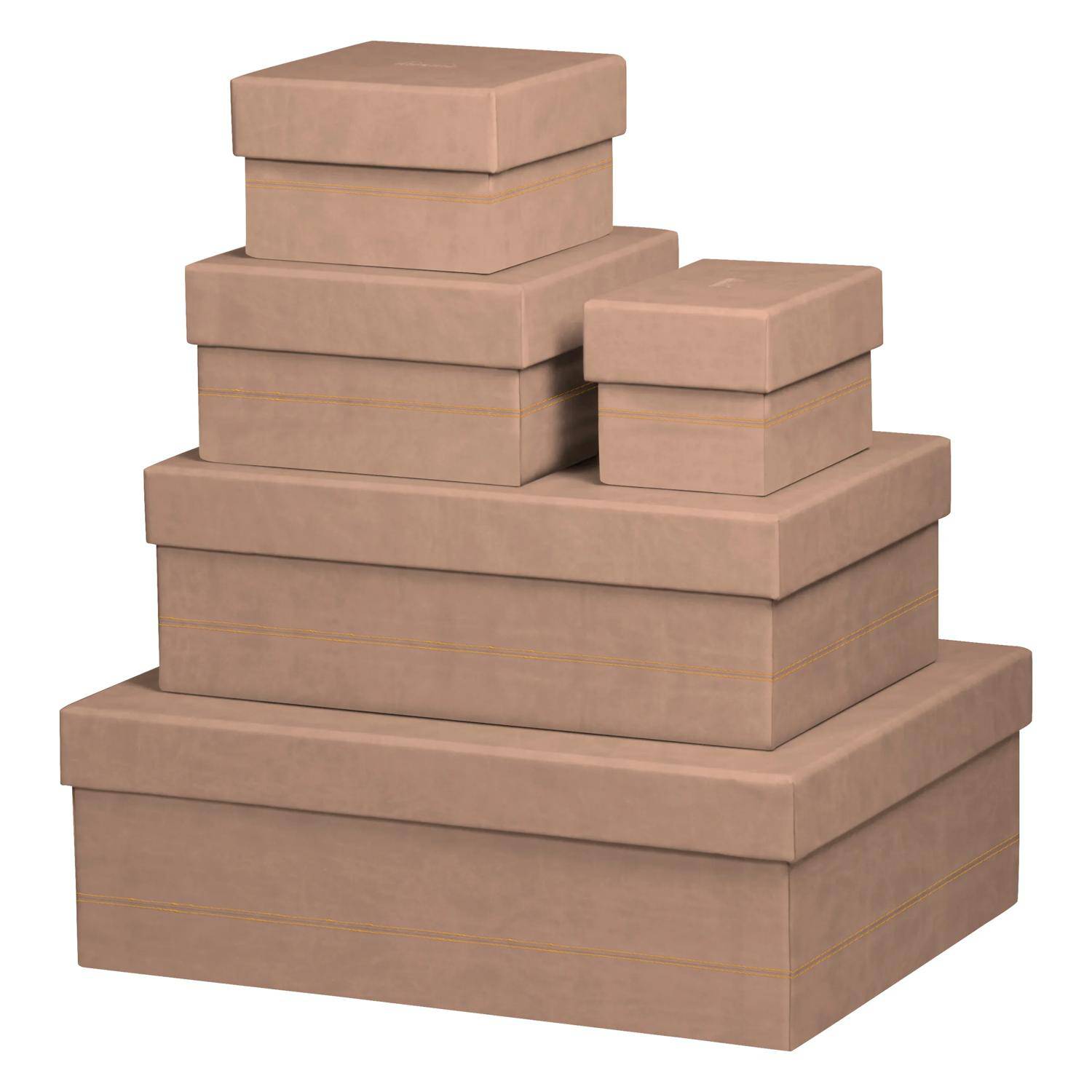 Rhodia Set mit 5 Boxen aus Kunstleder 44x34x16cm - Taupe 318884C