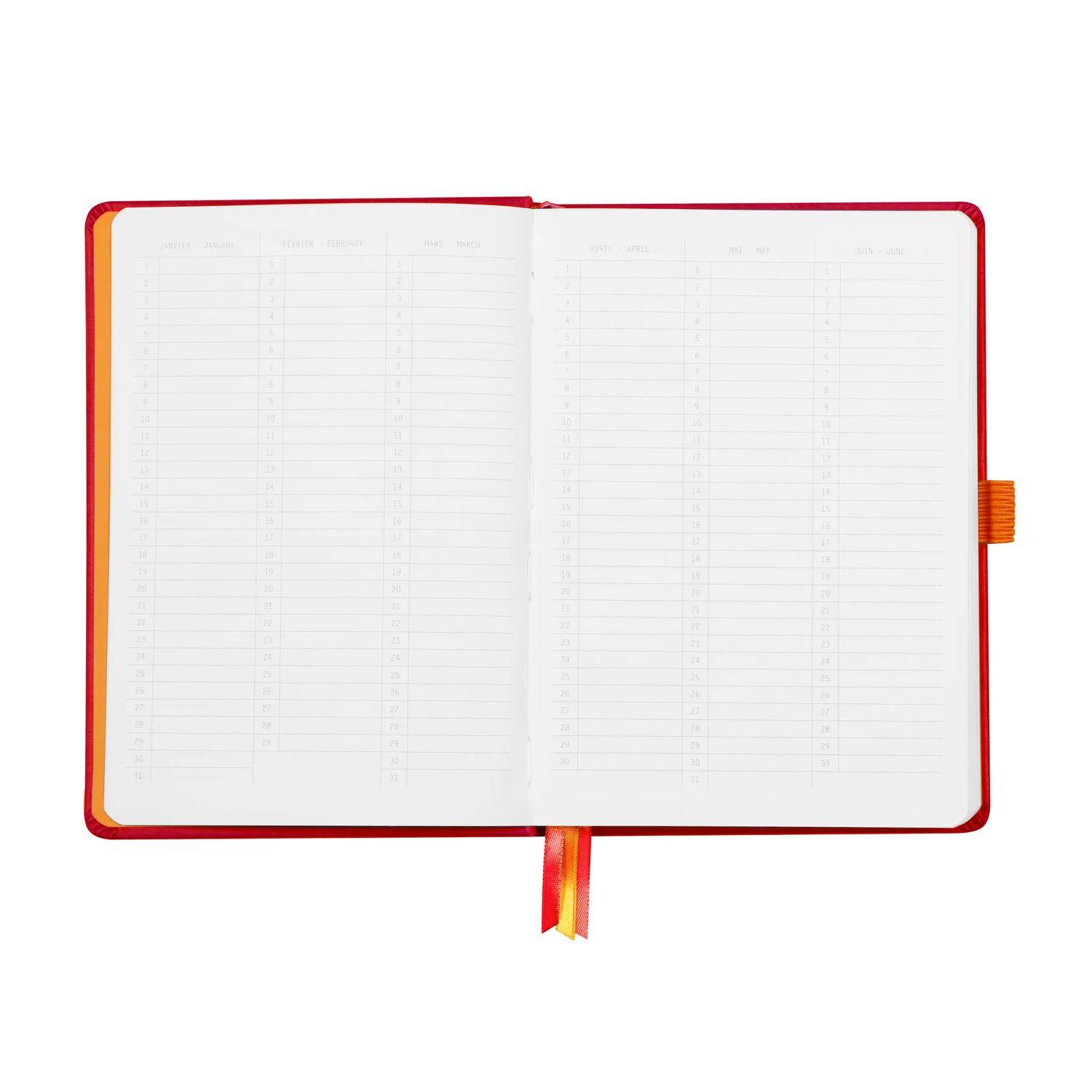 Rhodia Goalbook A5 festem Einband, 120 Bl 90g, Dot/punktkariert Mohnrot 118582C