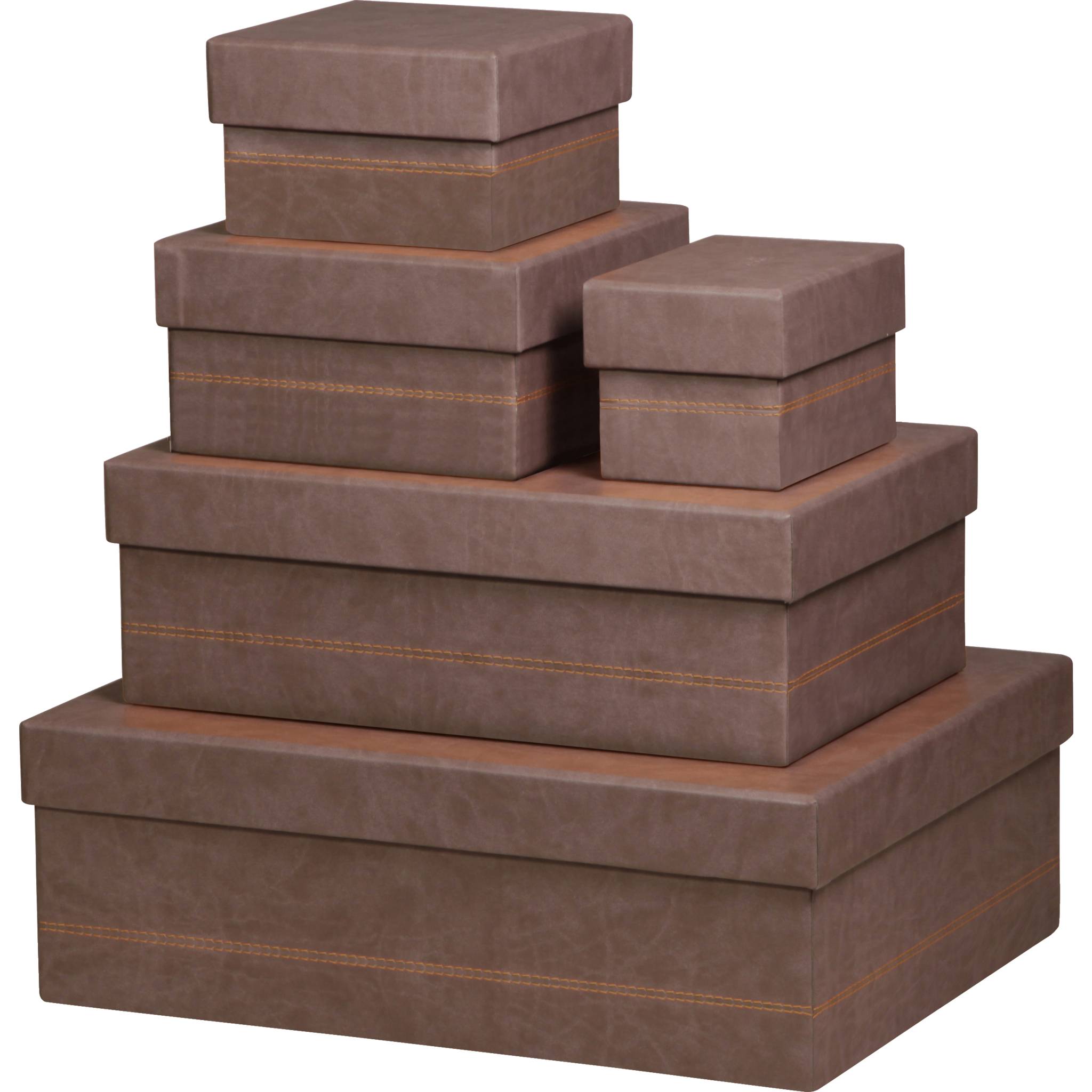 Rhodia Set mit 5 Boxen aus Kunstleder 44x34x16cm - Schokoladenbraun 318883C
